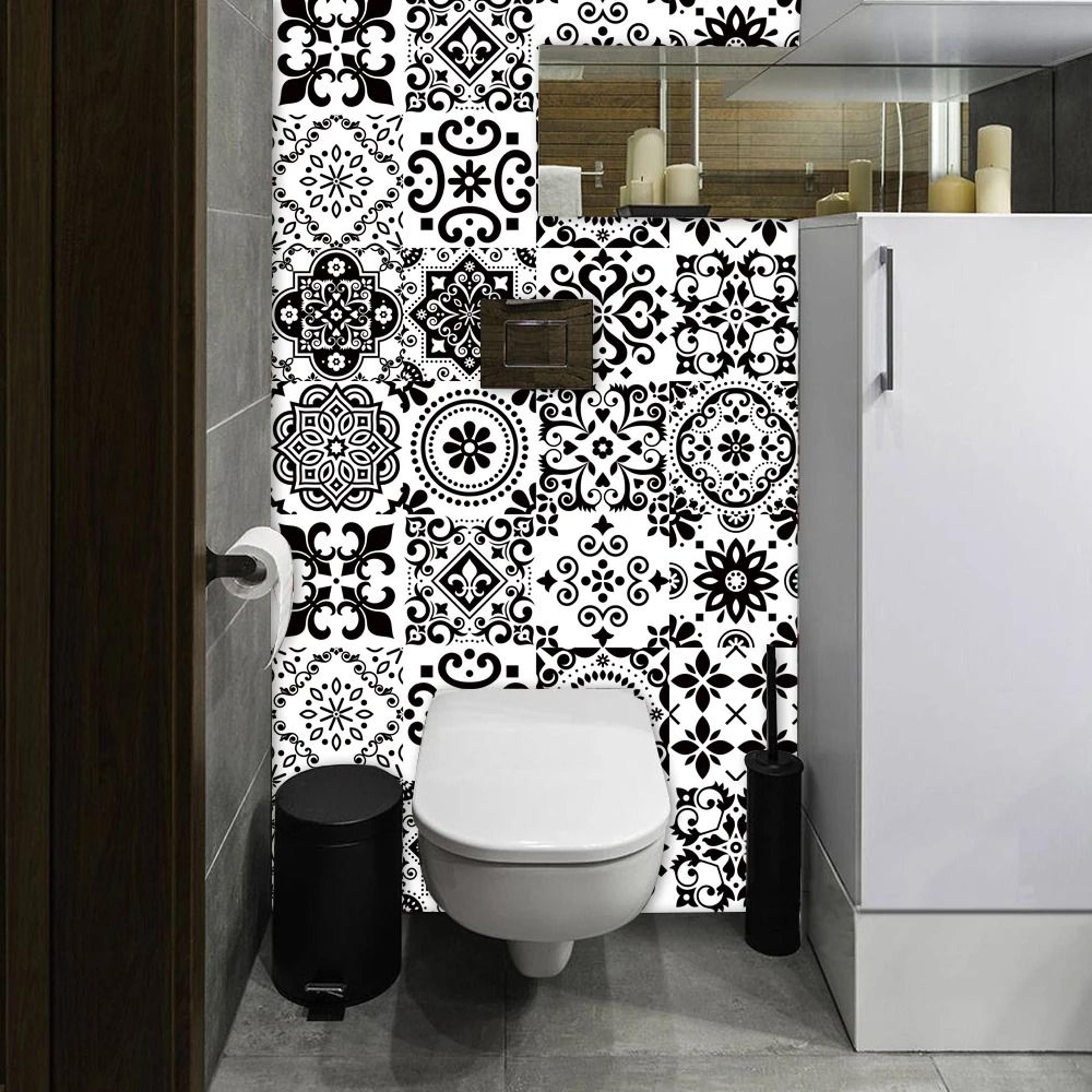 16 Piece Matte Waterproof Tile Pattern Wall And Floor Sticker Set 4