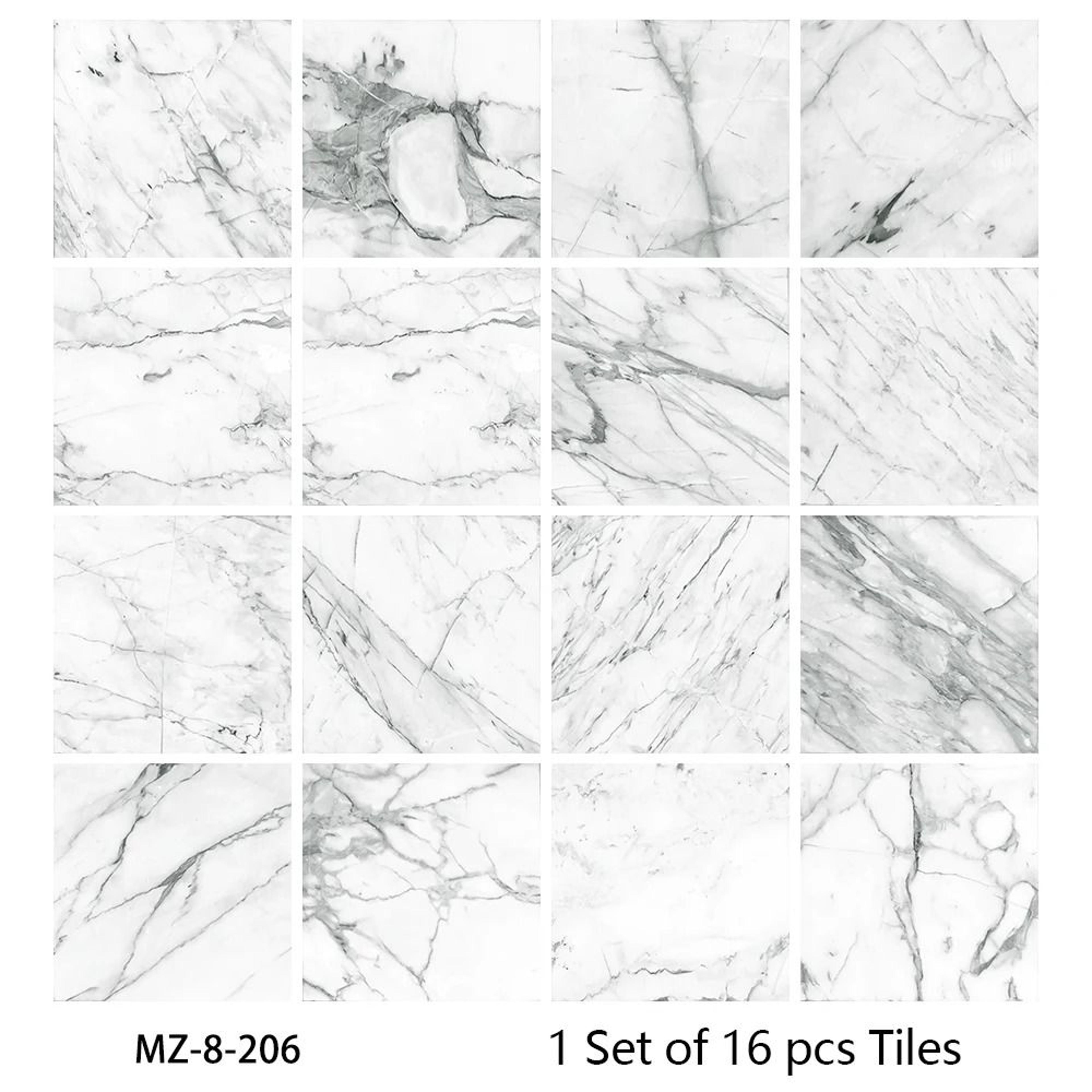 16 Piece Matte Waterproof Tile Pattern Wall And Floor Sticker Set 22