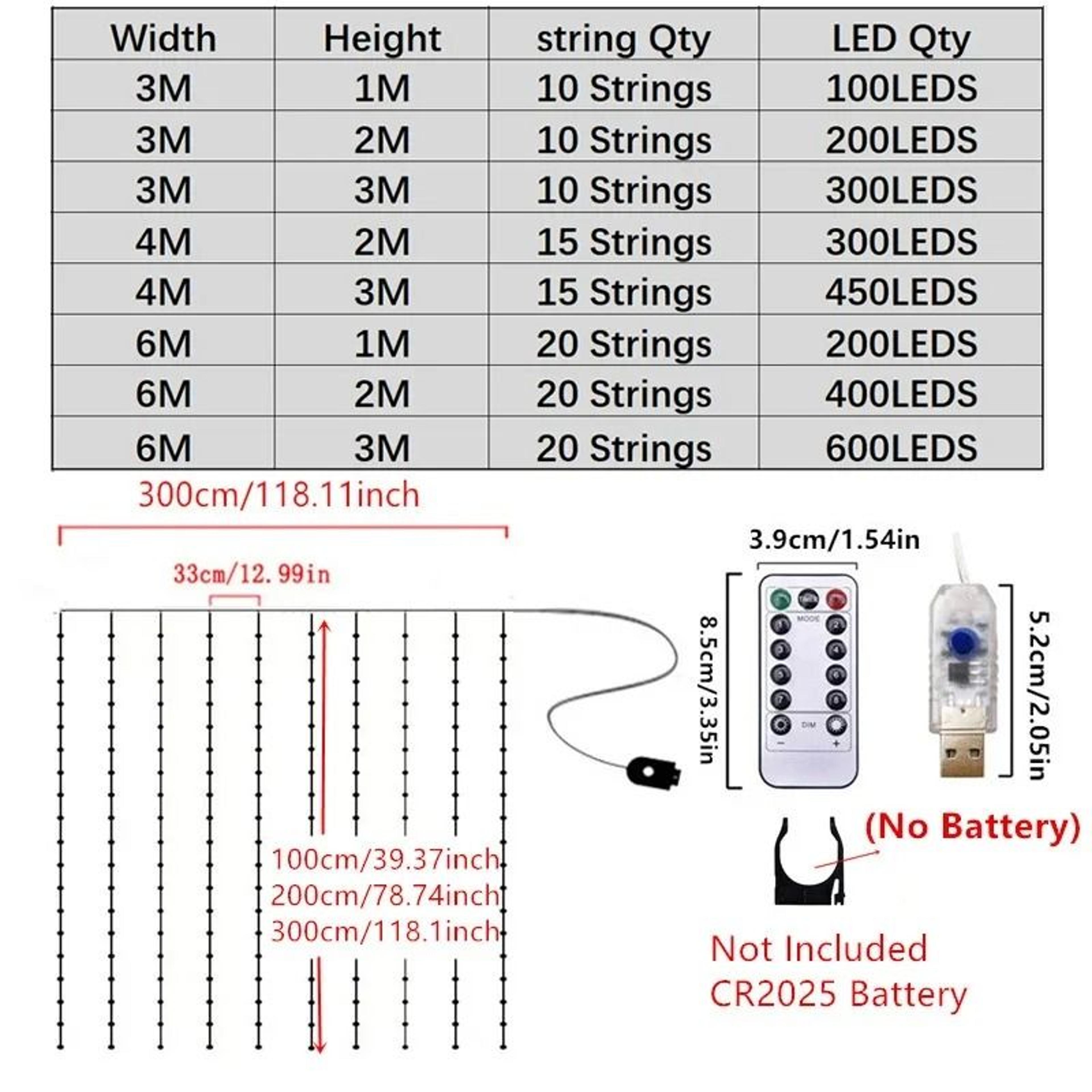 Multifunctional USB LED Curtain Garland Lights With Wireless Remote 4