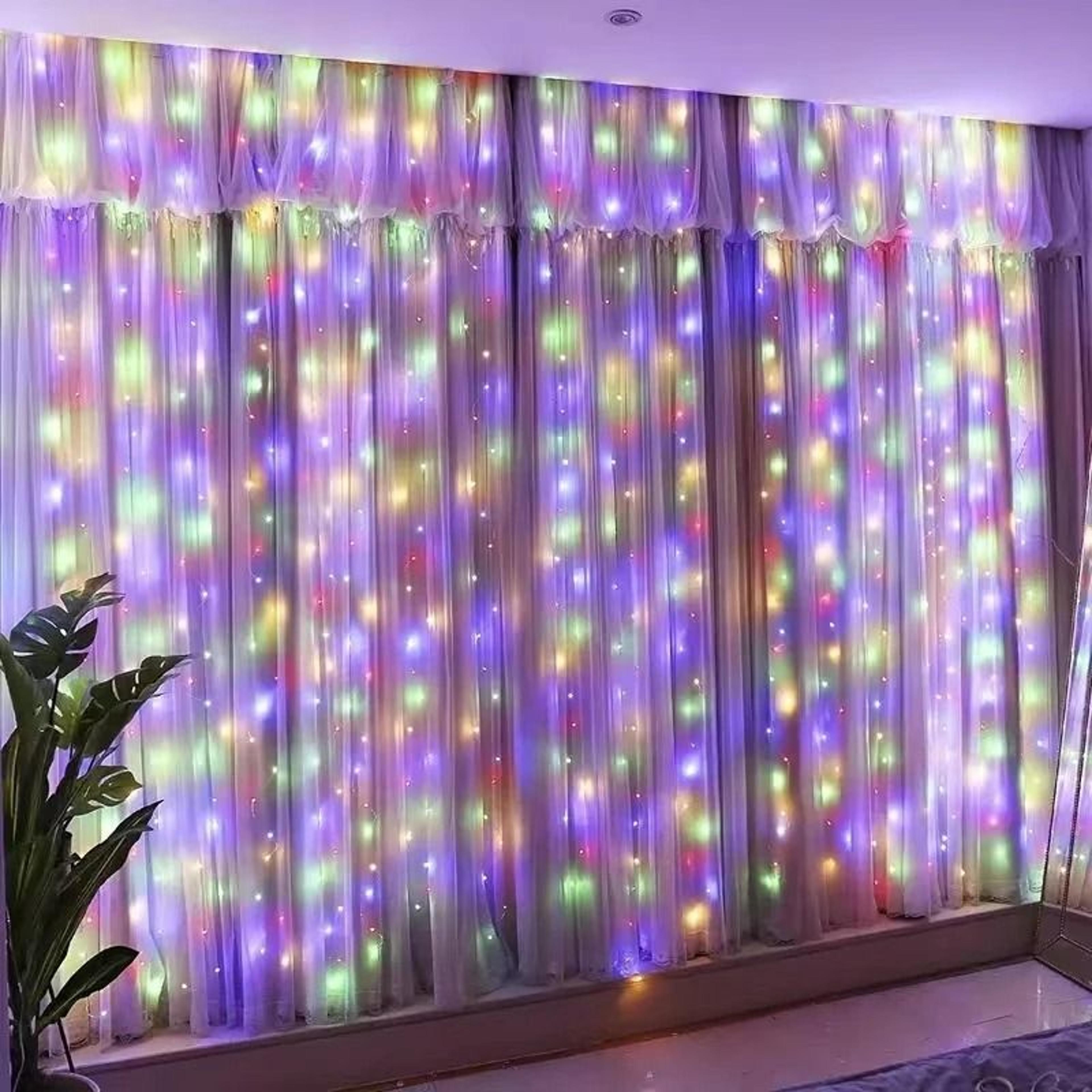 Decorative USB Cascading LED Curtain String Lights With Wireless Remote 6