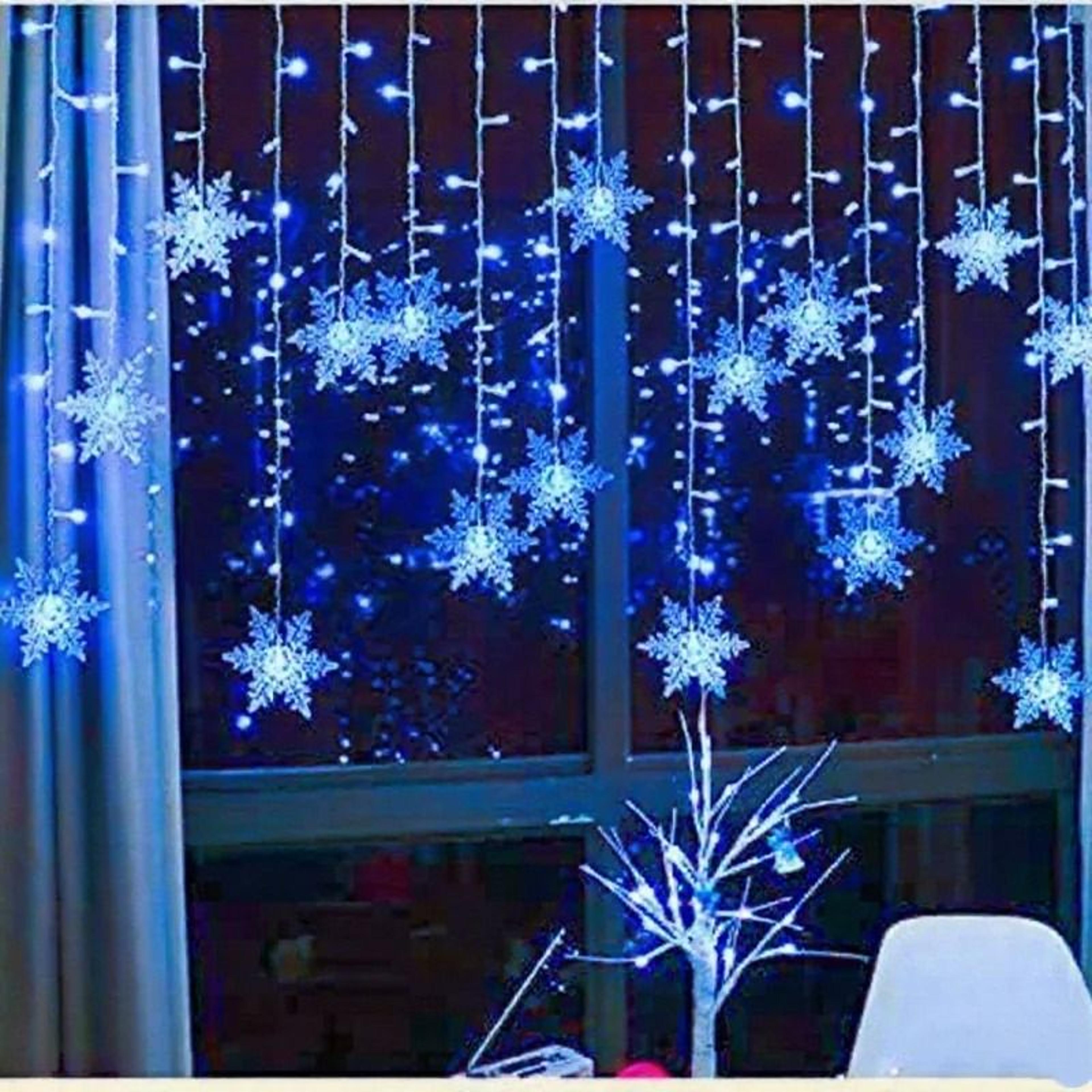 Snowflake LED Curtain String Lights For Winter And Festival Home Decor 11