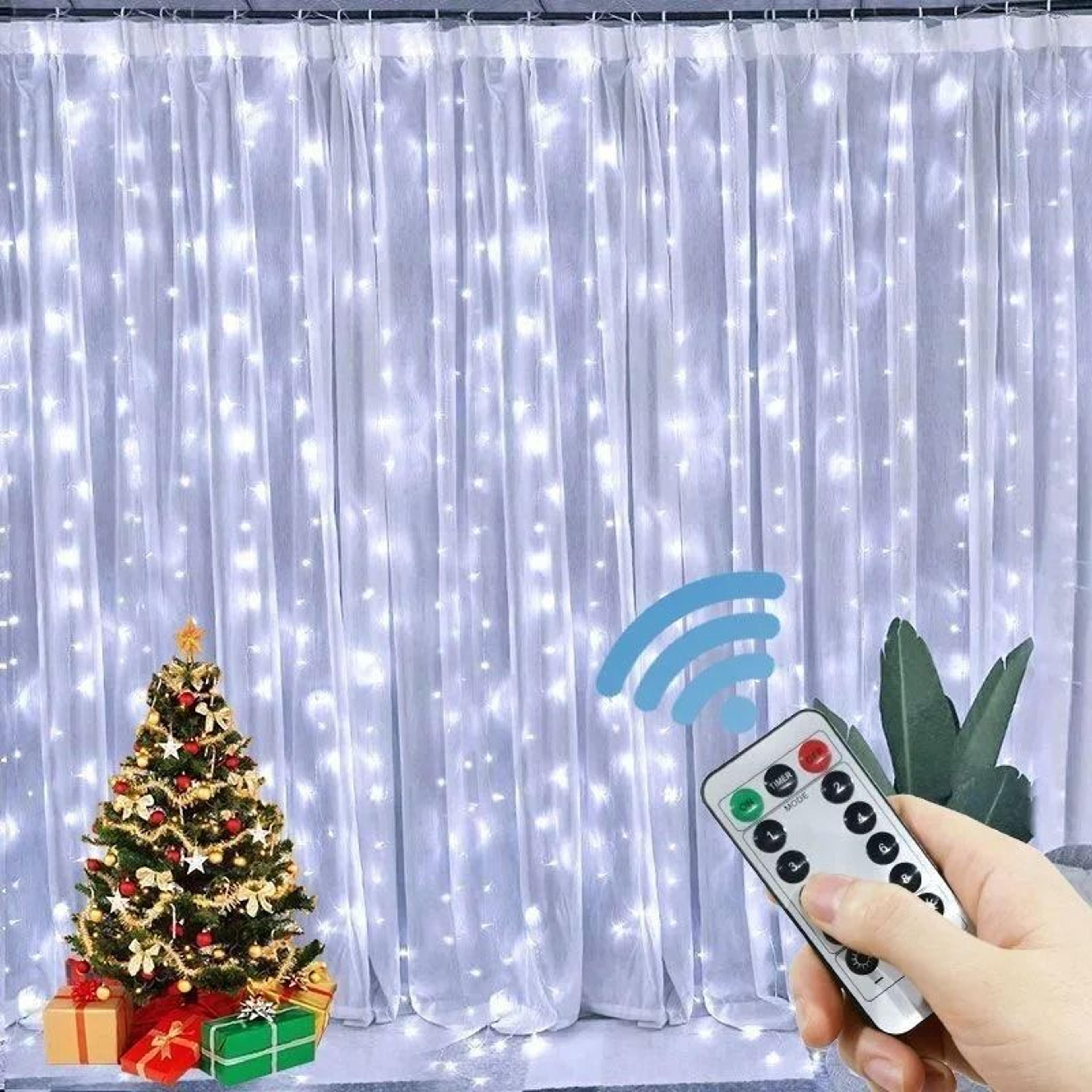 Remote Controlled USB LED Curtain String Fairy Lights With 8 Modes For Holiday And Wedding Decor 5