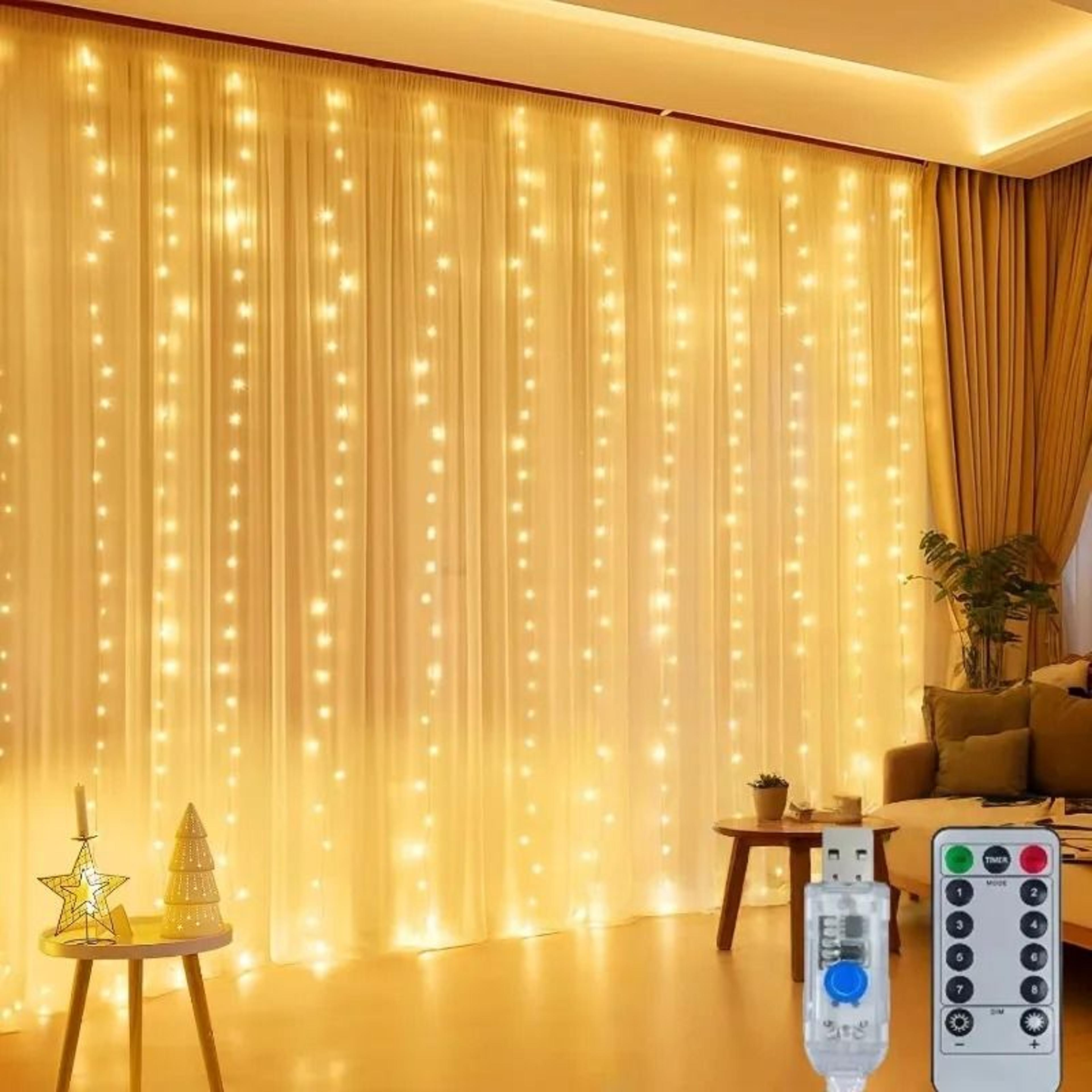 dimmable usb led curtain fairy lights with remote control and timer for wall, room, and holiday decor