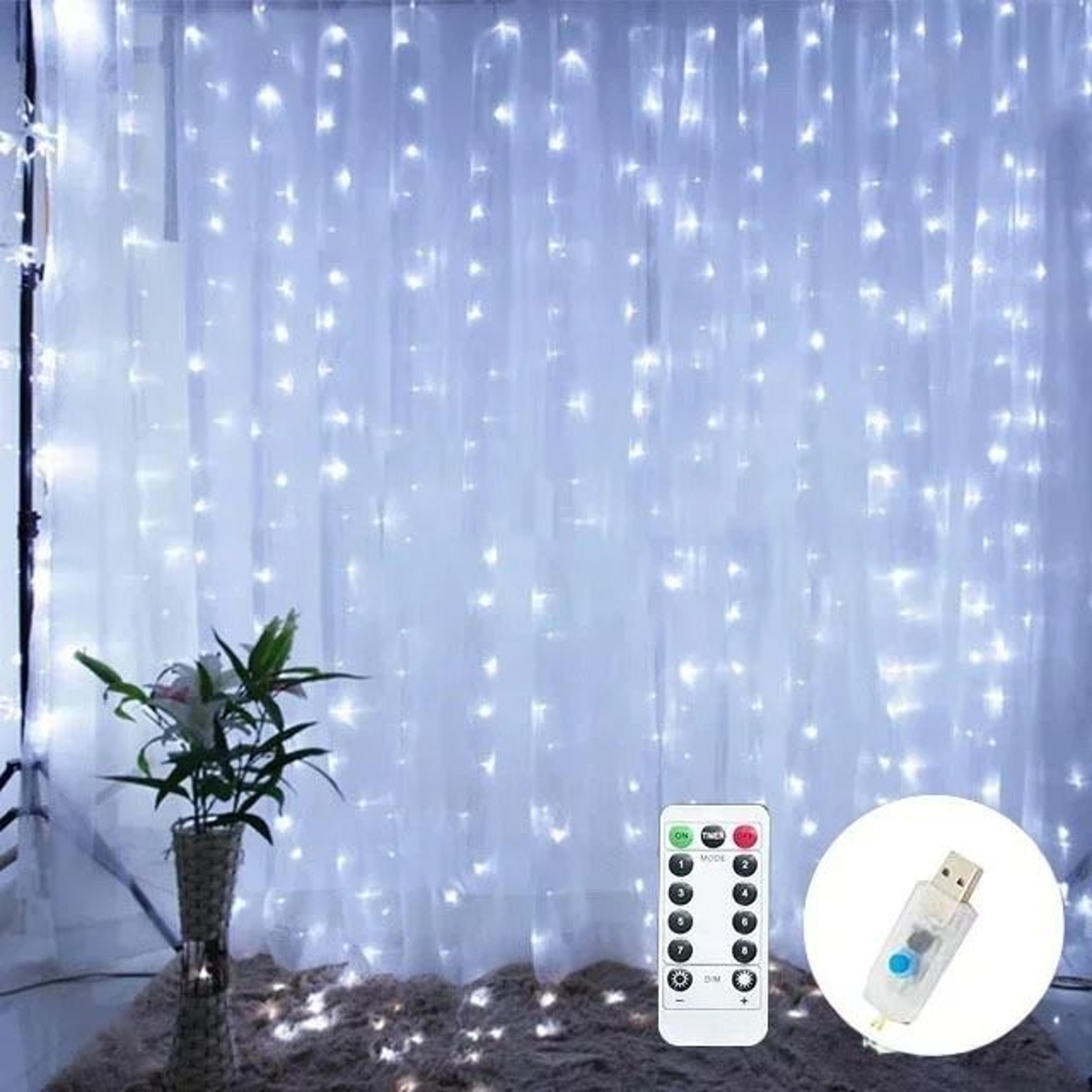 Dimmable USB LED Curtain Fairy Lights With Remote Control And Timer For Wall Room And Holiday Decor 7
