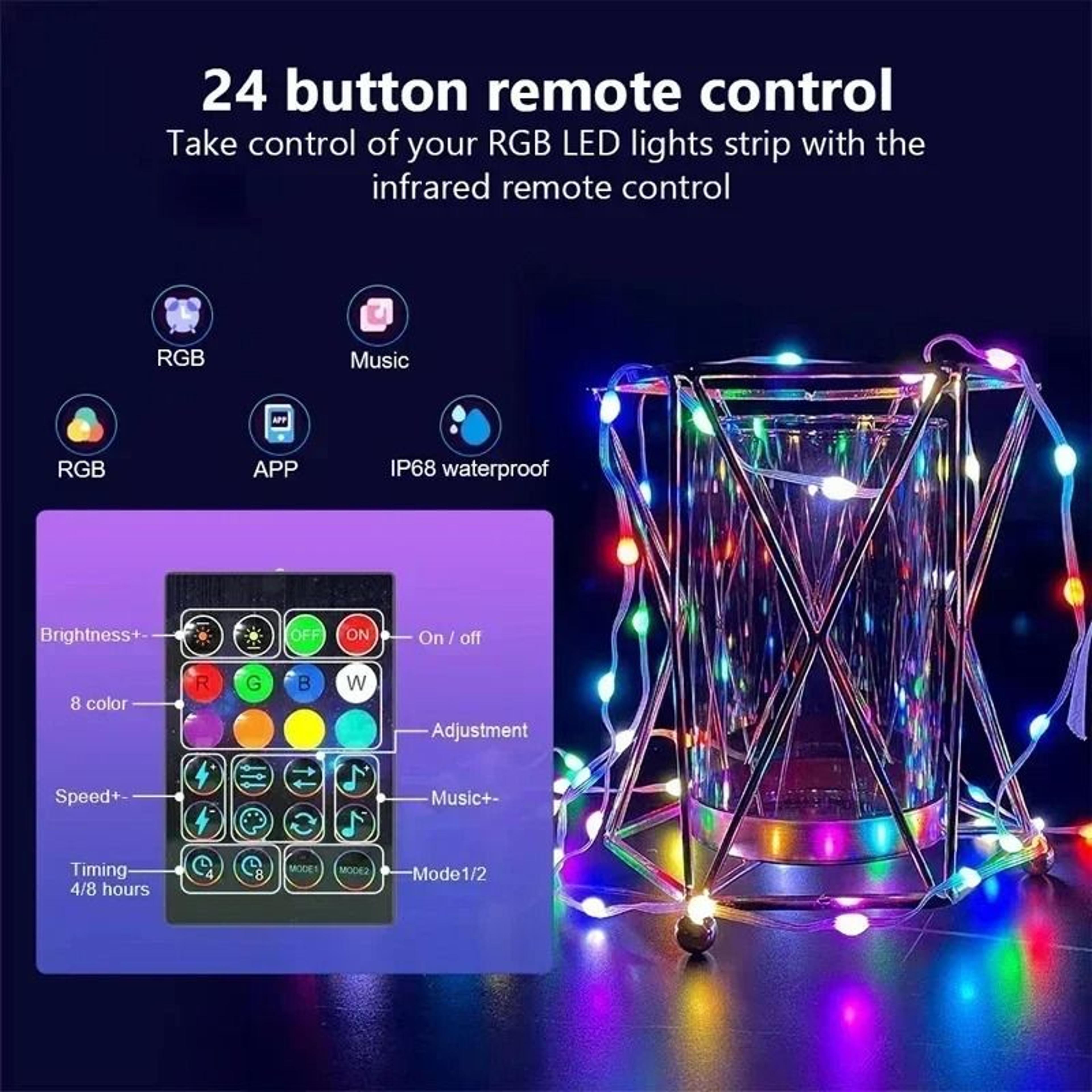 Smart Bluetooth APP Controlled RGBIC Music Sync USB LED Fairy String Lights For Room And Party Deco 5