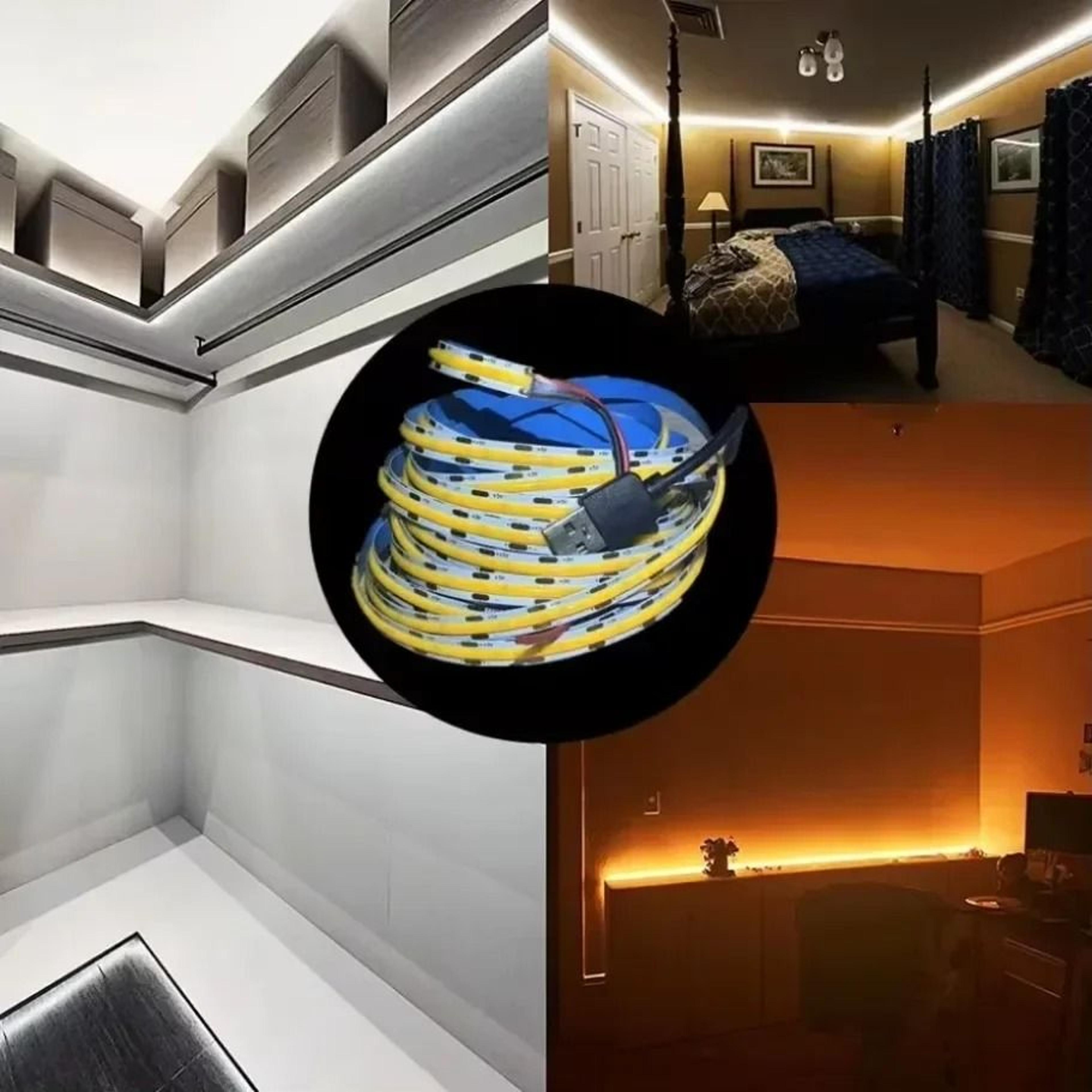 5V USB Powered High Density COB LED Strip Light With 320 LEDsm For Under Cabinet And Shelf Accent L 5