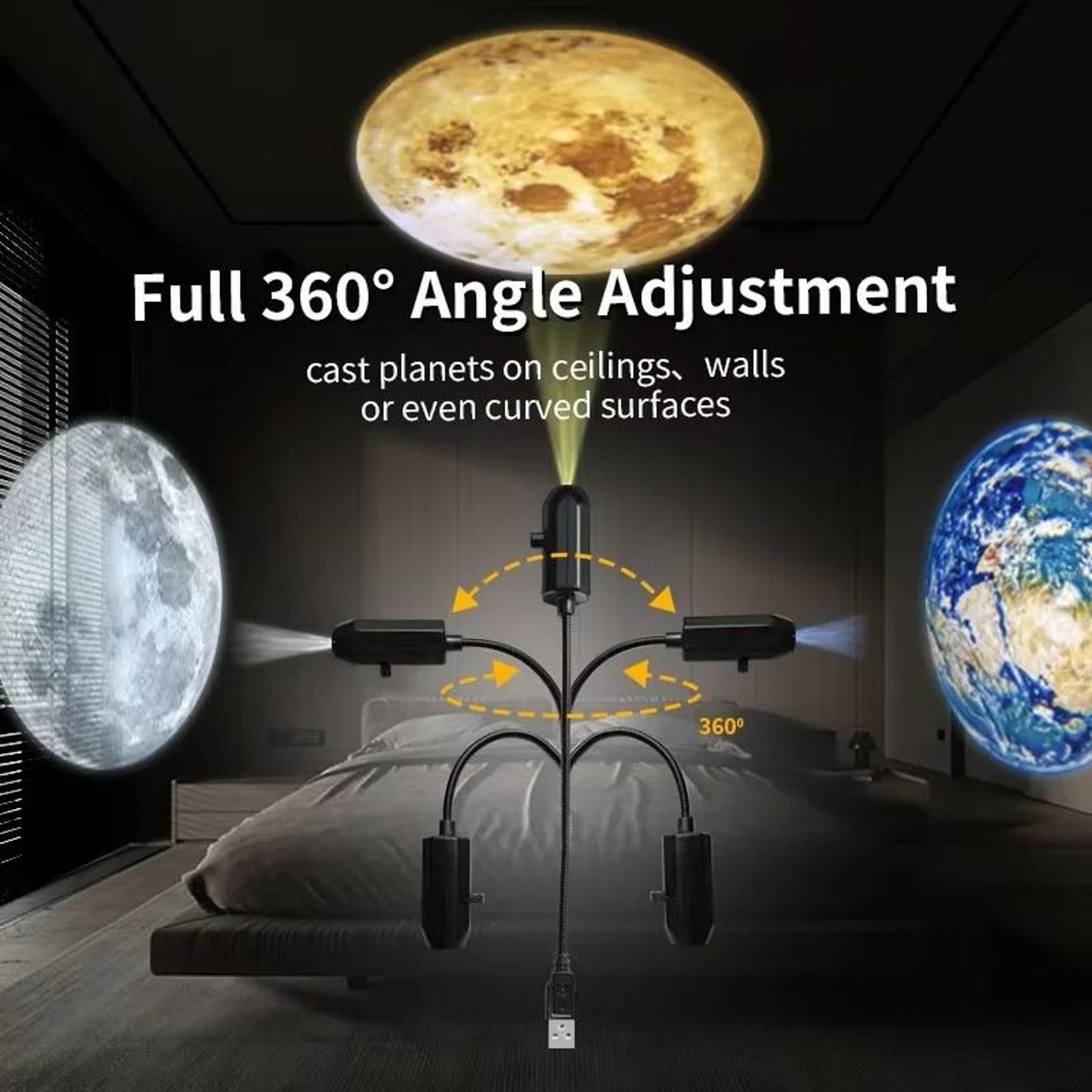 USB Ceiling Moon And Earth Projection Atmosphere Light For Bedroom Galaxy Photography And Ambient D 1