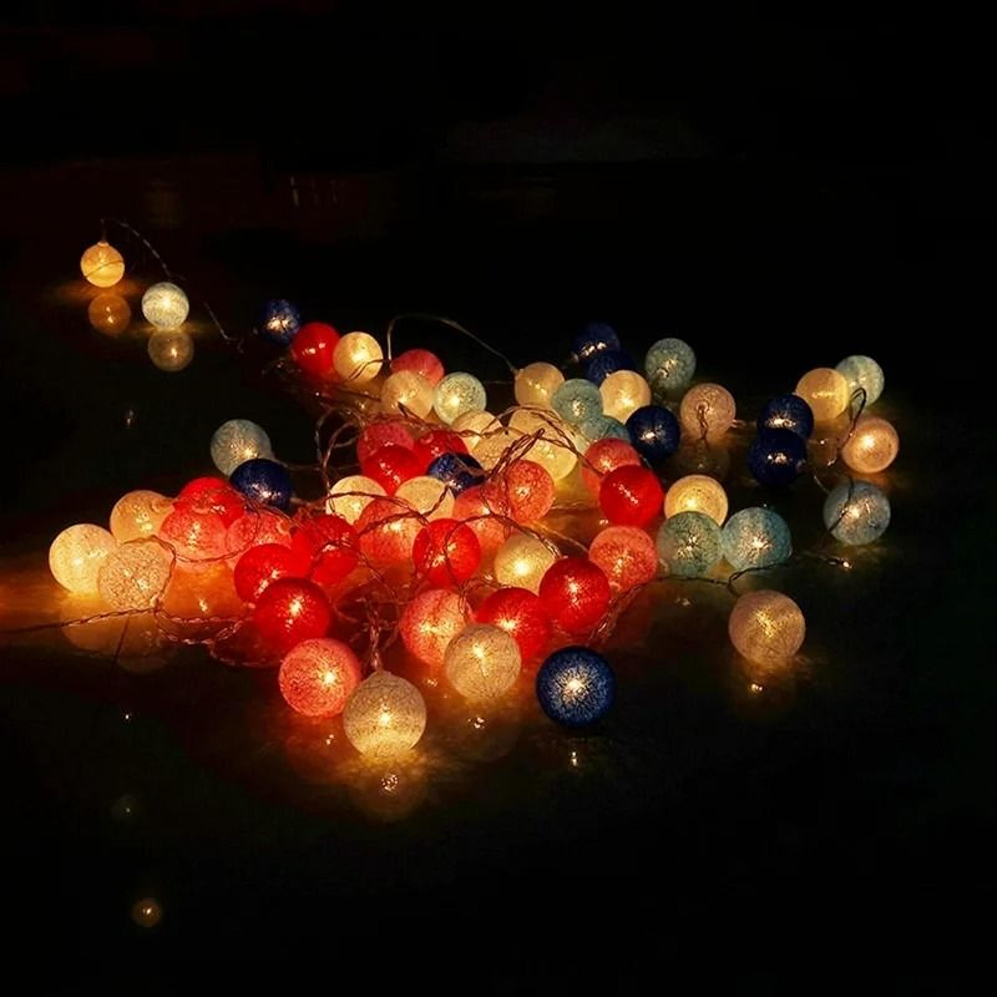 Cotton Ball LED String Lights For Home Decor Party Wedding And Christmas Decoration 4