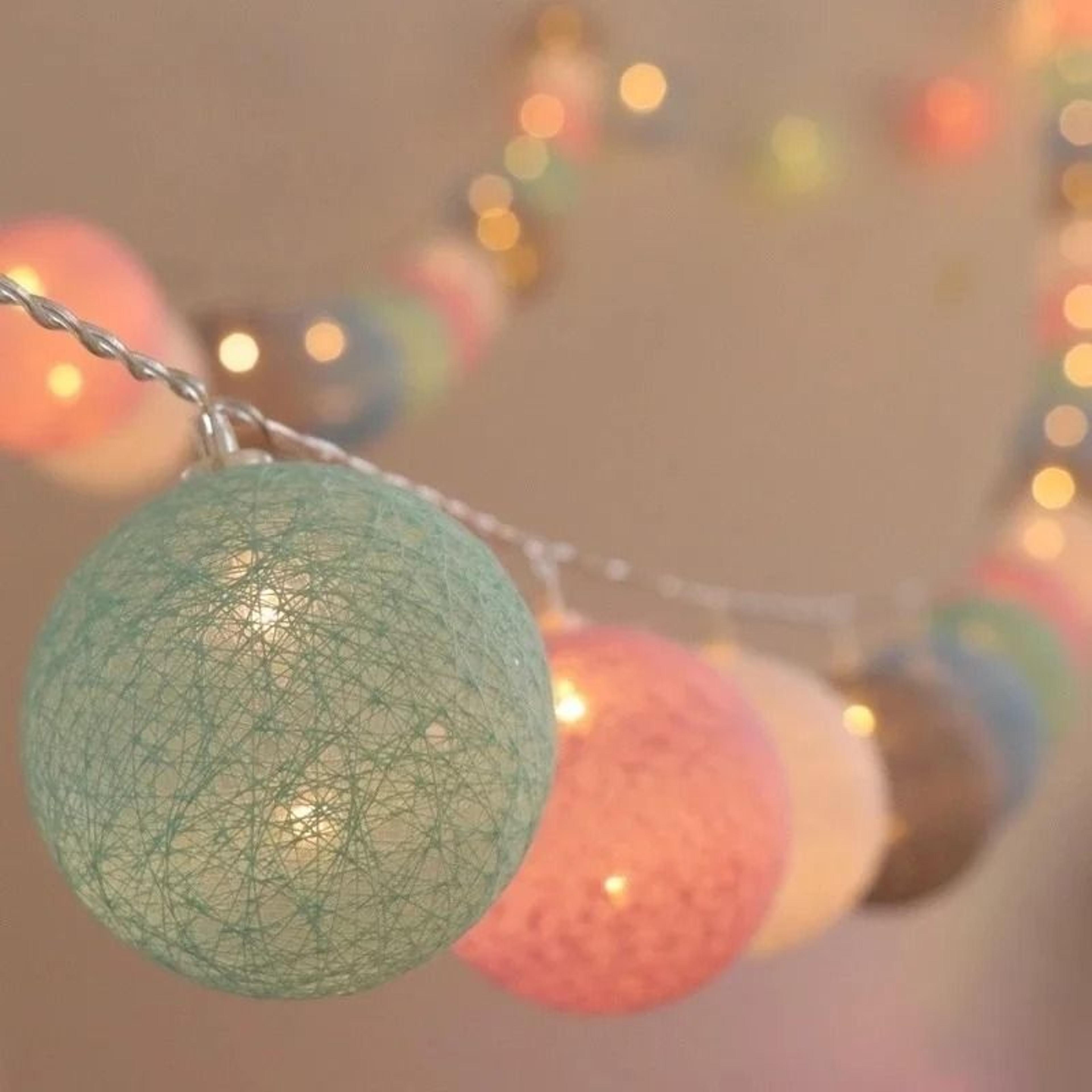 cotton ball led string lights for home decor party wedding and christmas decoration