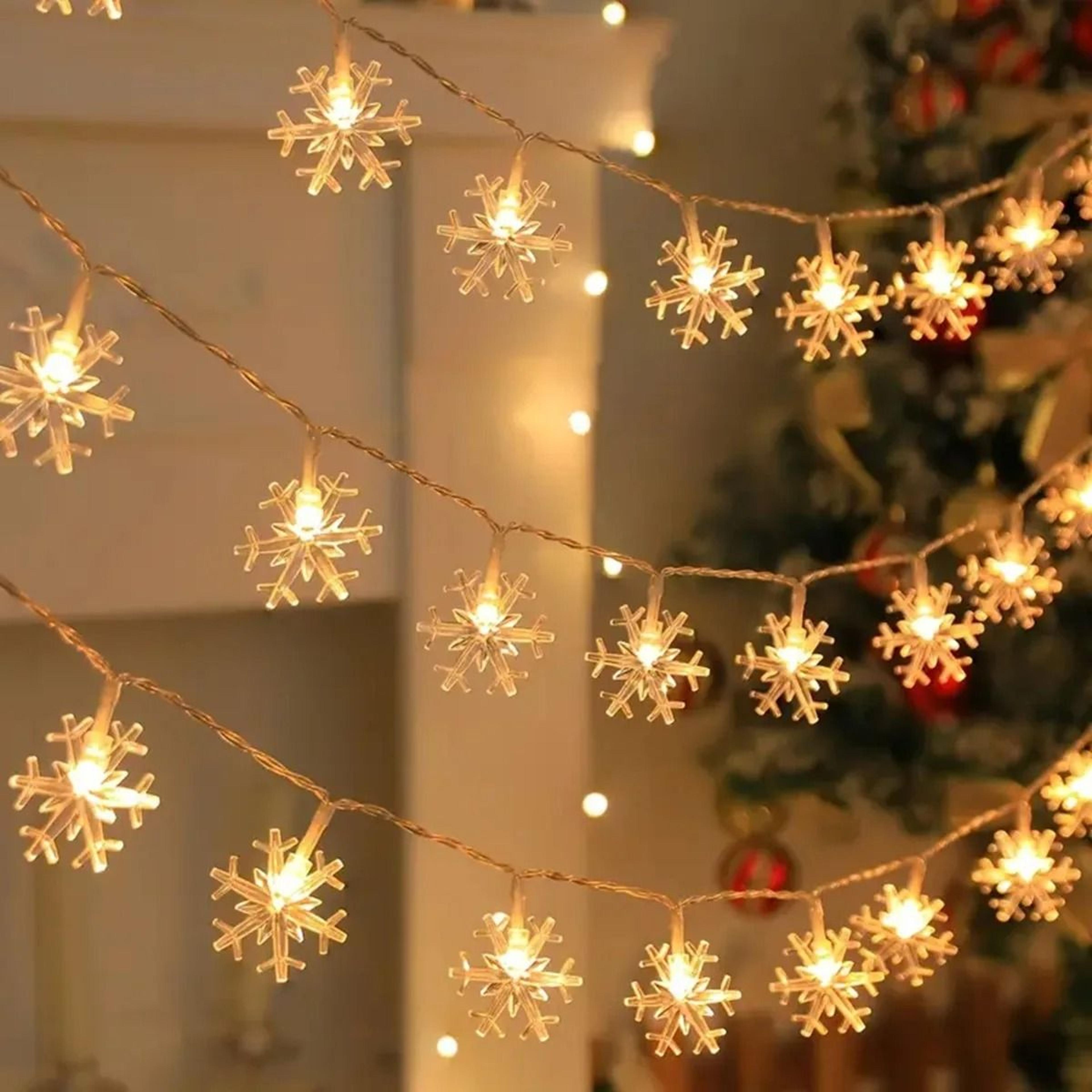 LED Christmas Snowflake String Lights Indoor And Outdoor Hanging Decorative Fairy Atmosphere Lamp F 1