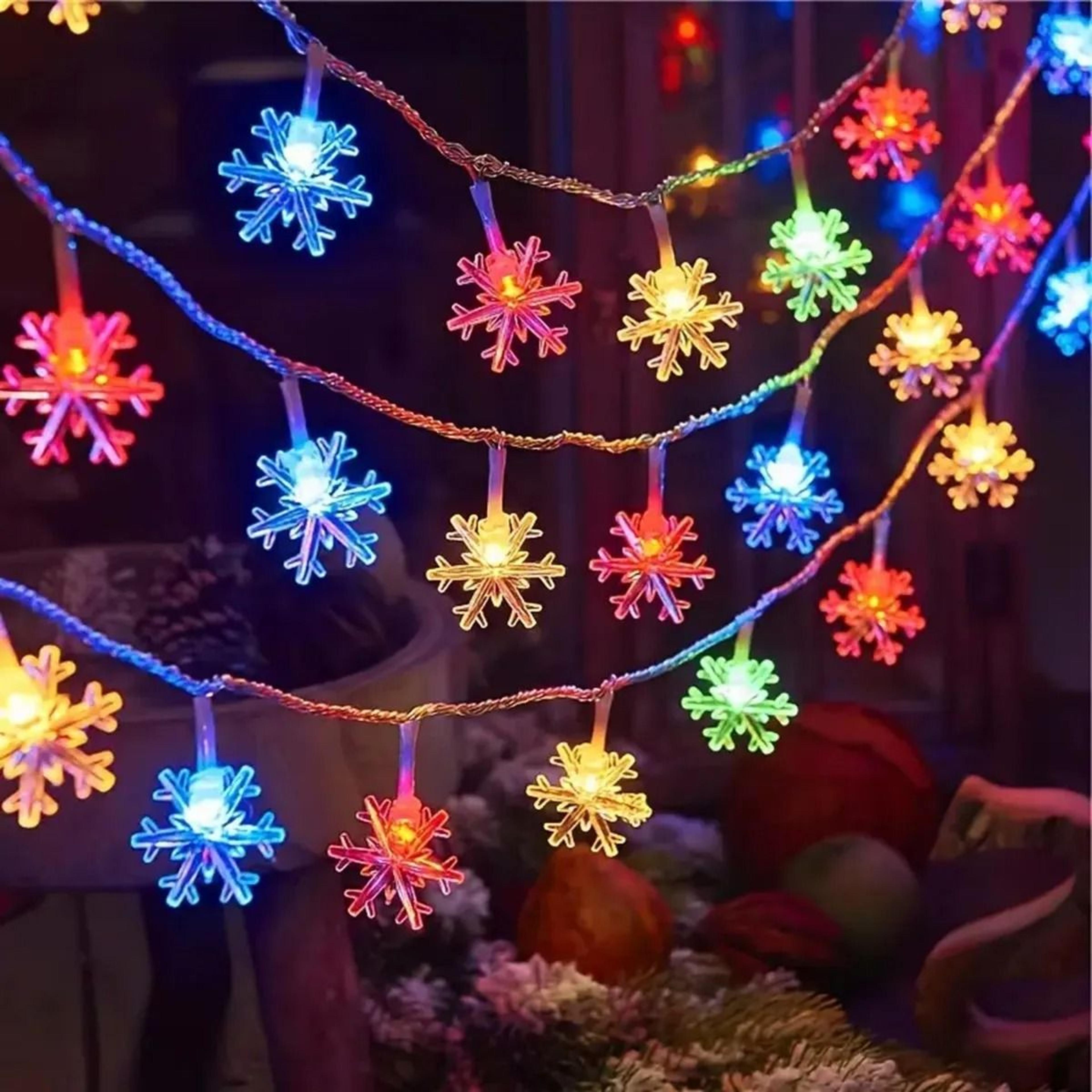 LED Christmas Snowflake String Lights Indoor And Outdoor Hanging Decorative Fairy Atmosphere Lamp F 7