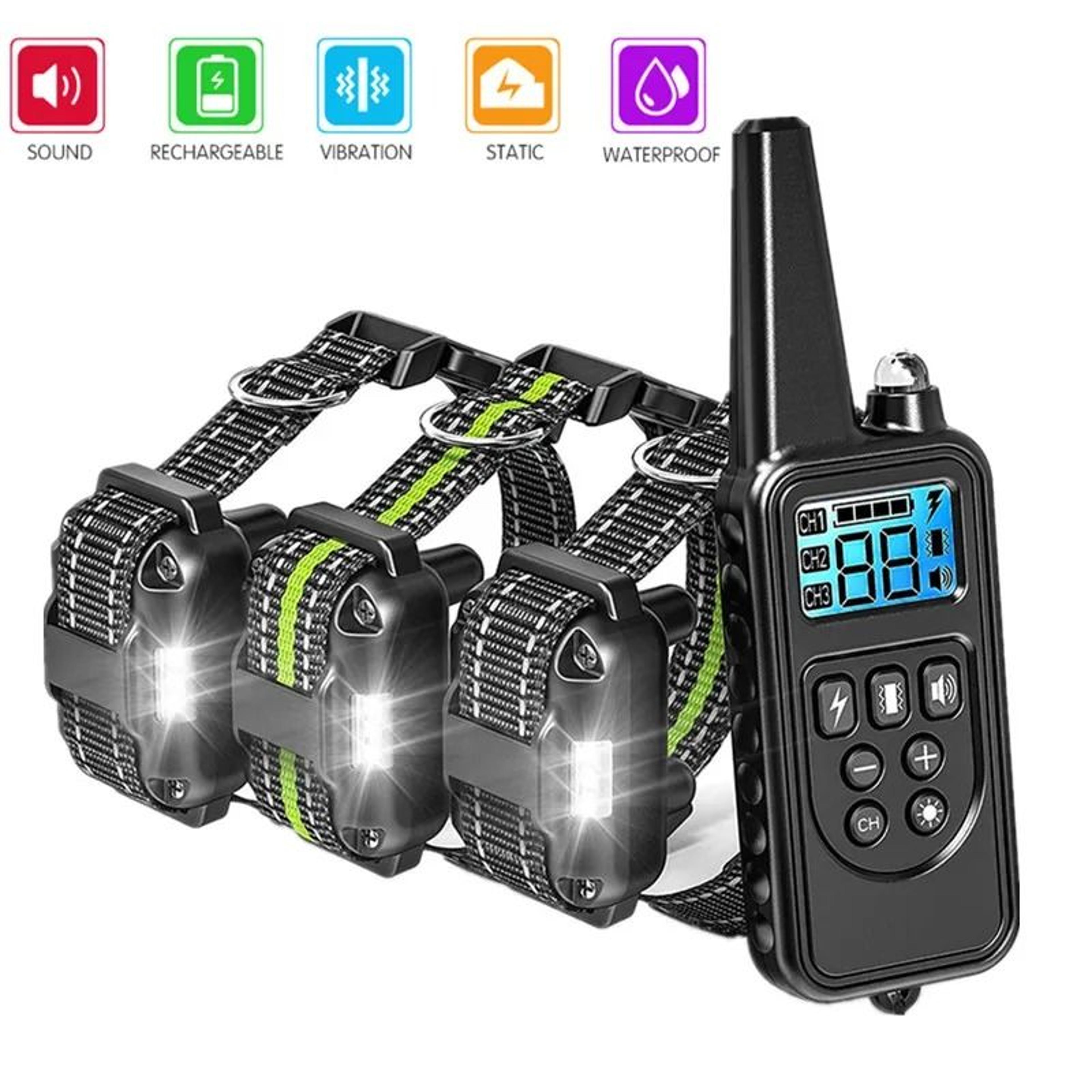 Remote Dog Training Collar 875 Yard Range Rechargeable Waterproof Electronic Shock Collar With Nylo 0