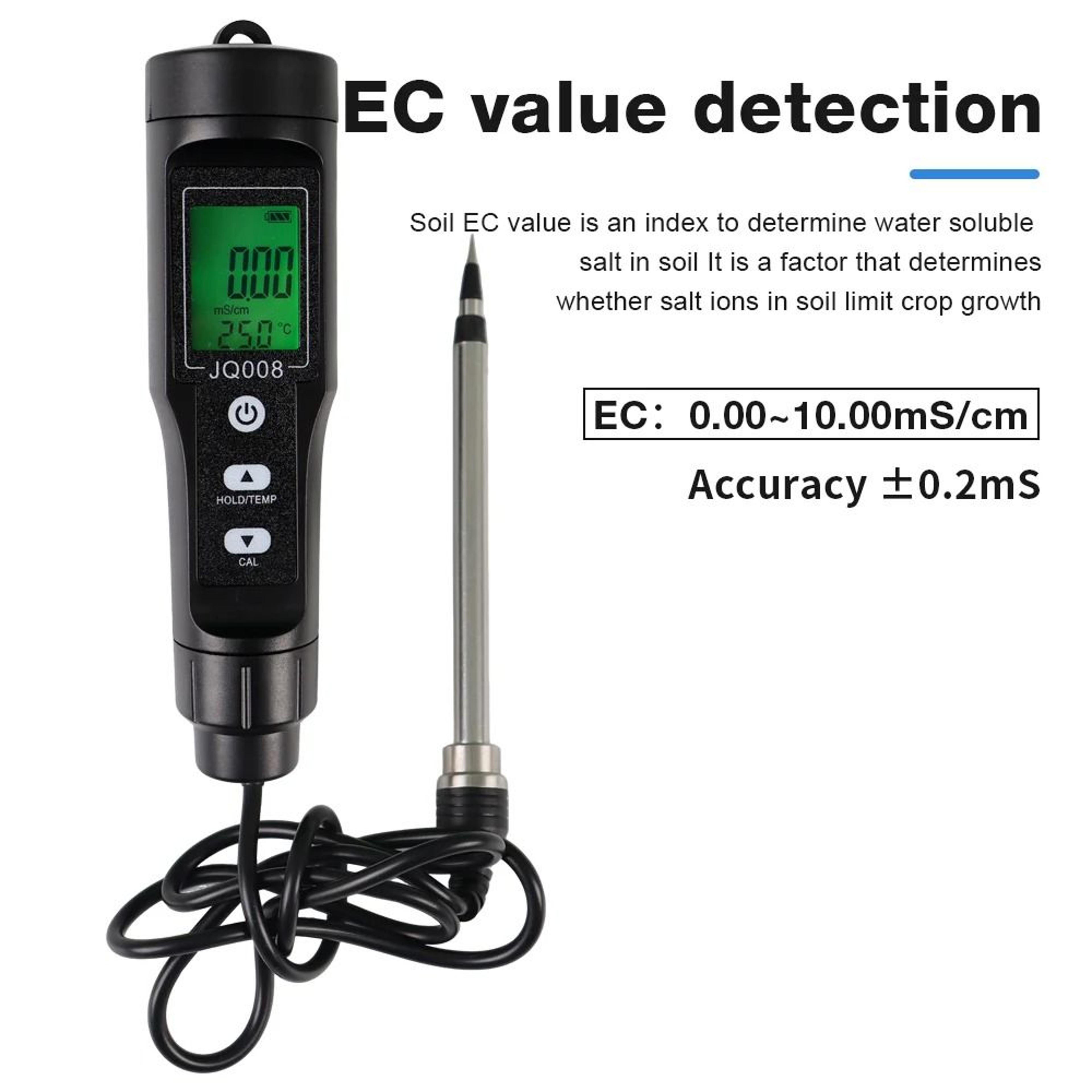 2 In 1 Handheld Soil EC And Temperature Tester Meter LCD Conductivity Analyzer For Garden And Agric 1