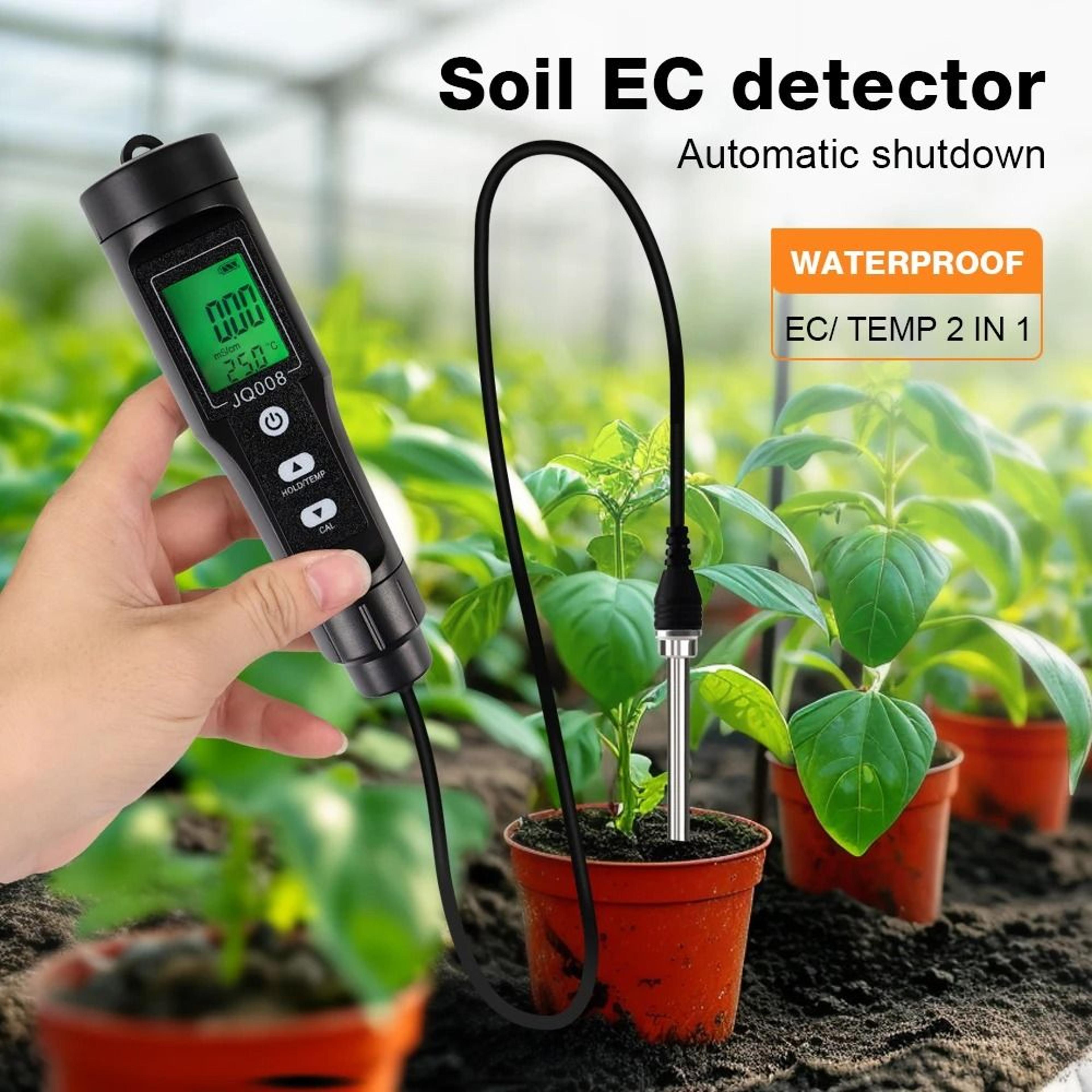 2 In 1 Handheld Soil EC And Temperature Tester Meter LCD Conductivity Analyzer For Garden And Agric 2