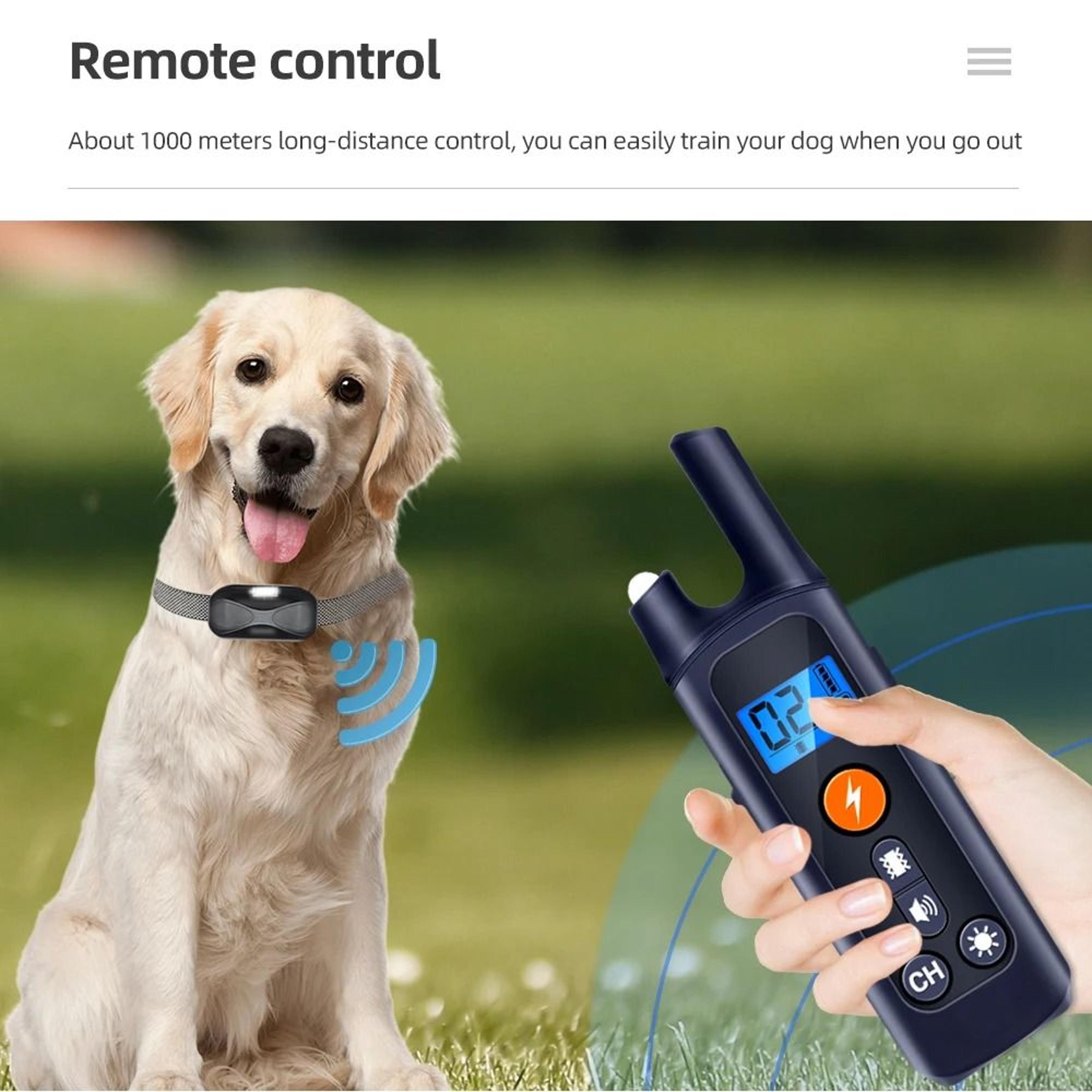 Remote Dog Training Collar Waterproof Rechargeable 1093 Yard Range Electric Pet Collar With Shock V 2