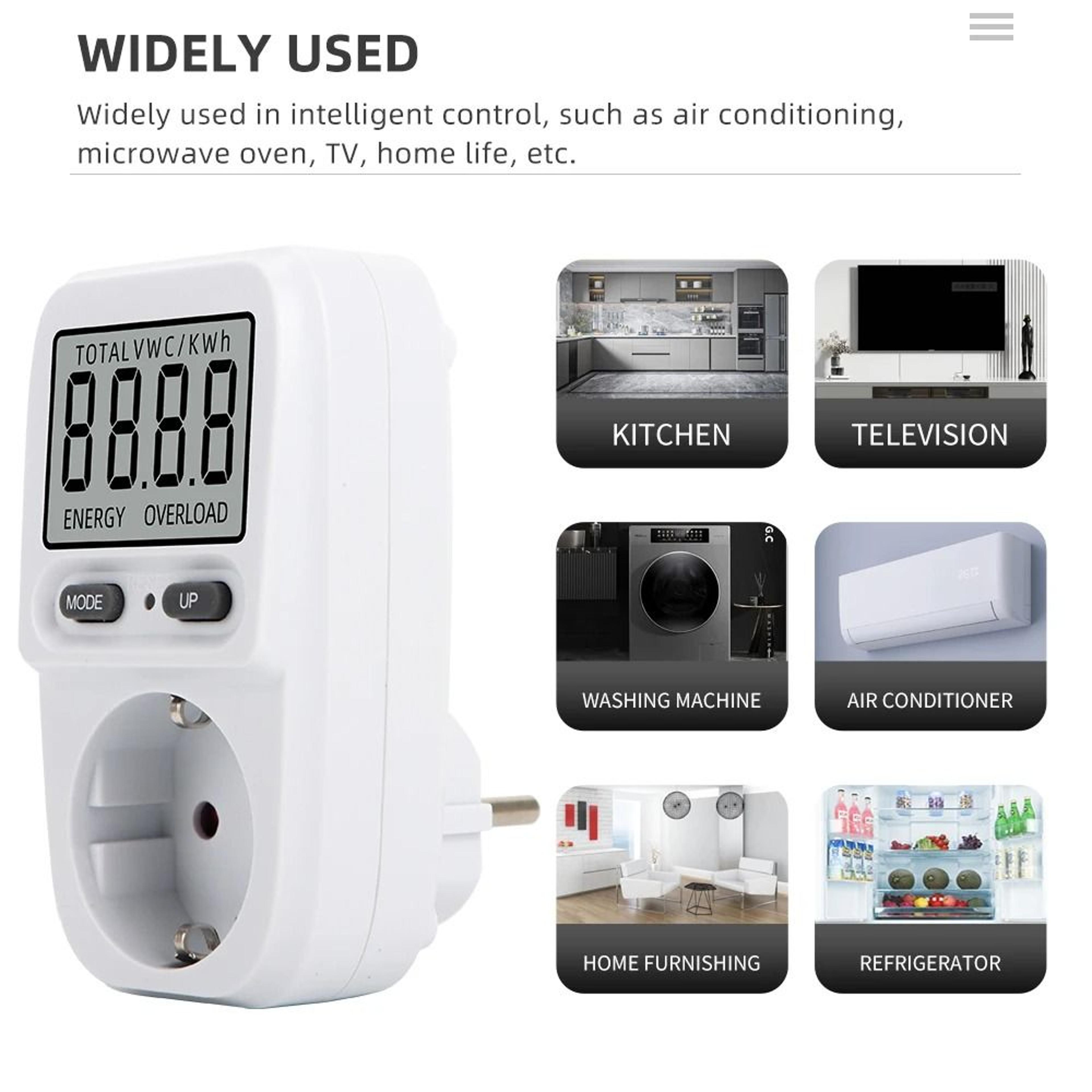 Smart Power Meter Wattmeter Electricity Usage Analyzer Plug Outlet With LCD Display Screen For Hous 1