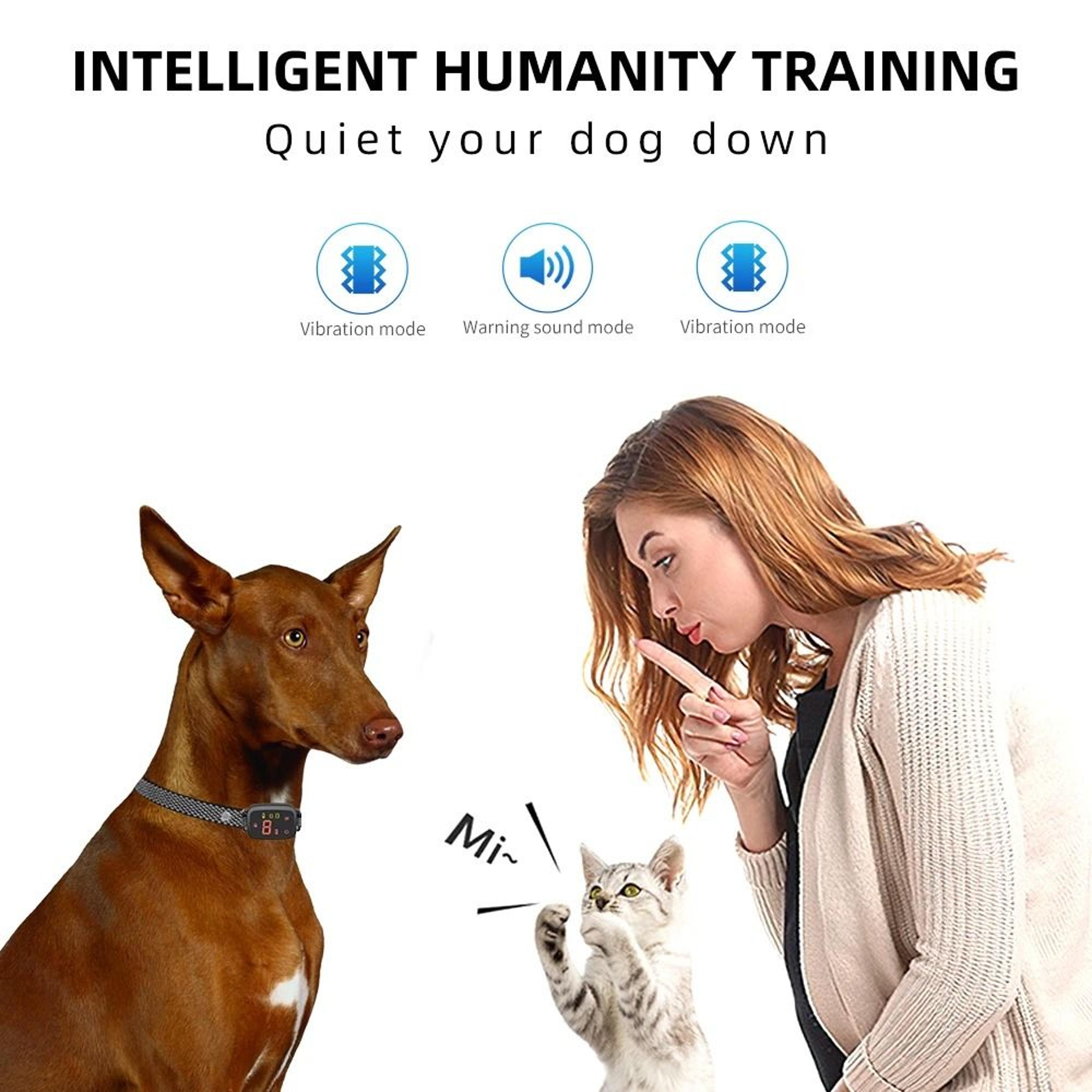 Smart Automatic Anti Barking Dog Collar Rechargeable Dual Vibration Device With HD Digital Display  3