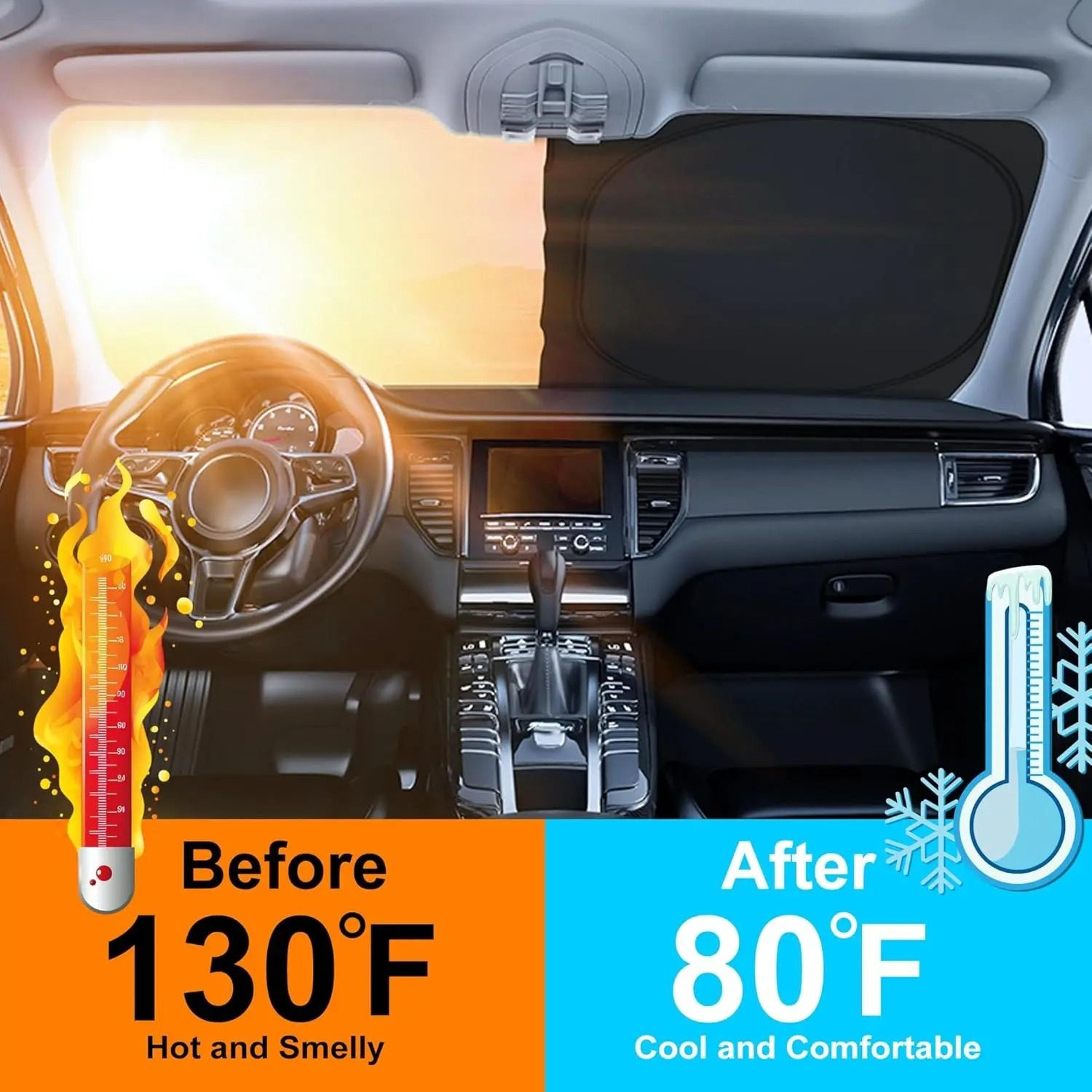 Car Sunshade Front Windshield Titanium Silver Thickened Sun Shade Cover Foldable UV Protection Inte 2