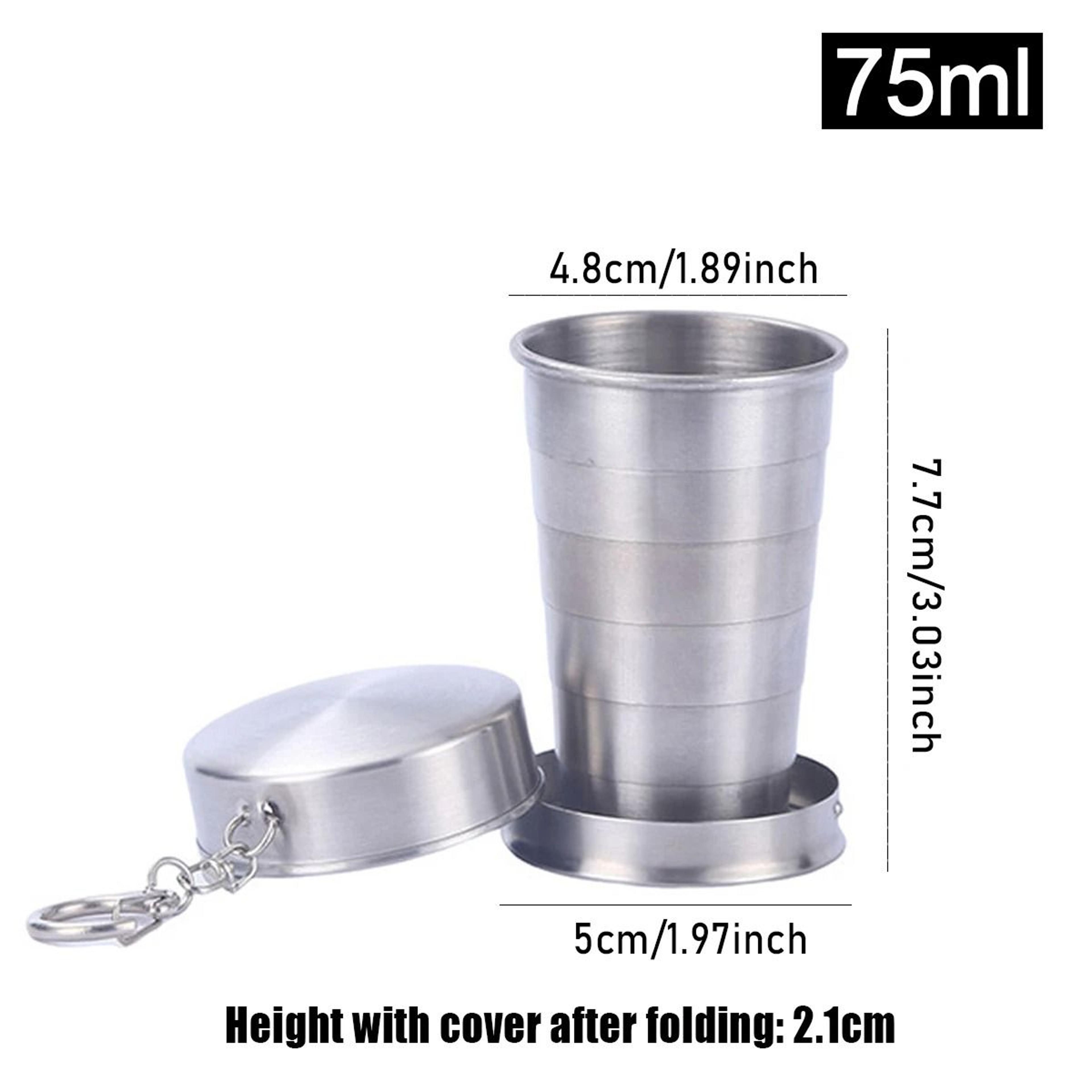 Stainless Steel Folding Cup Portable Telescopic Collapsible Water Drinking Mug With Keychain For Ou 7