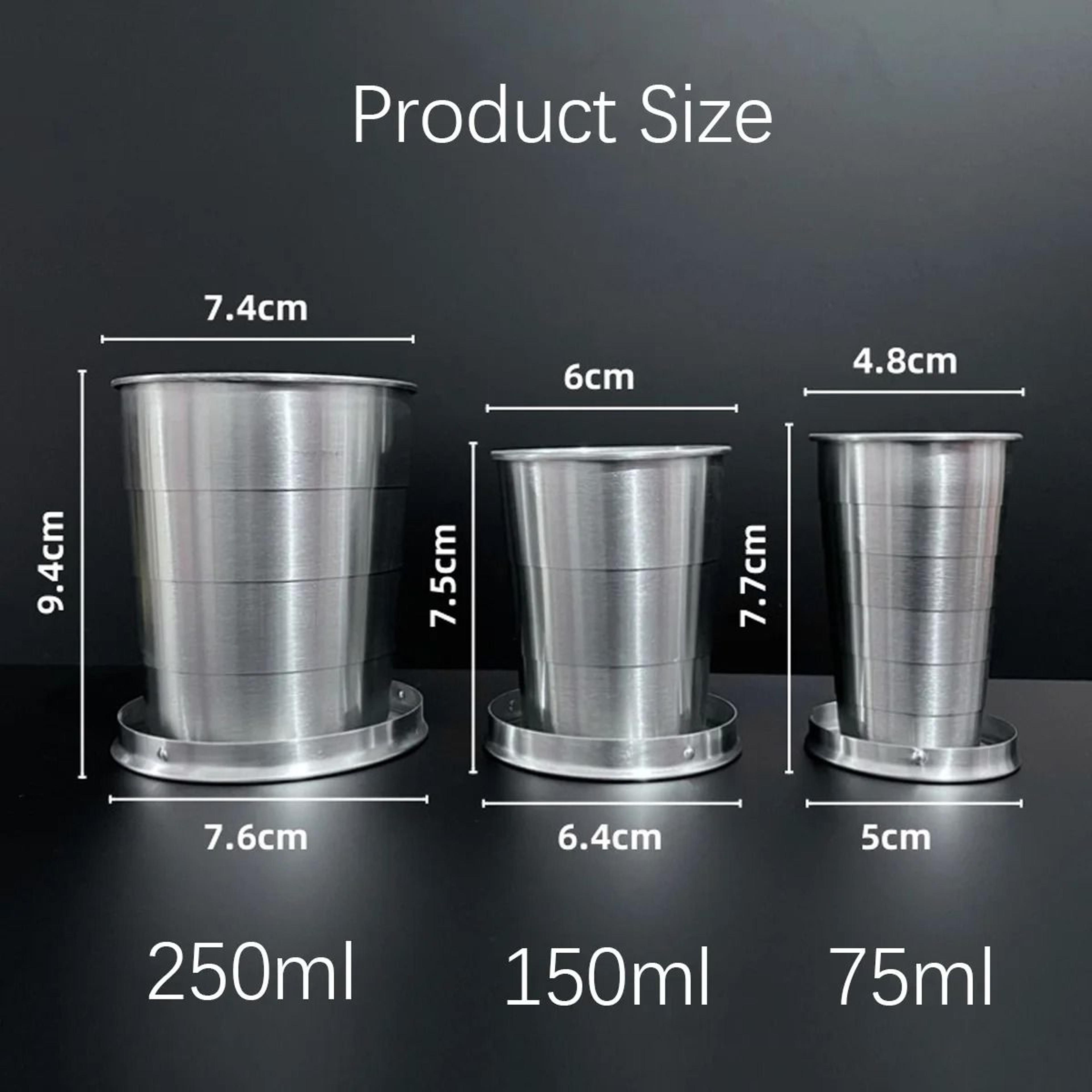 Stainless Steel Folding Cup Portable Telescopic Collapsible Water Drinking Mug With Keychain For Ou 3