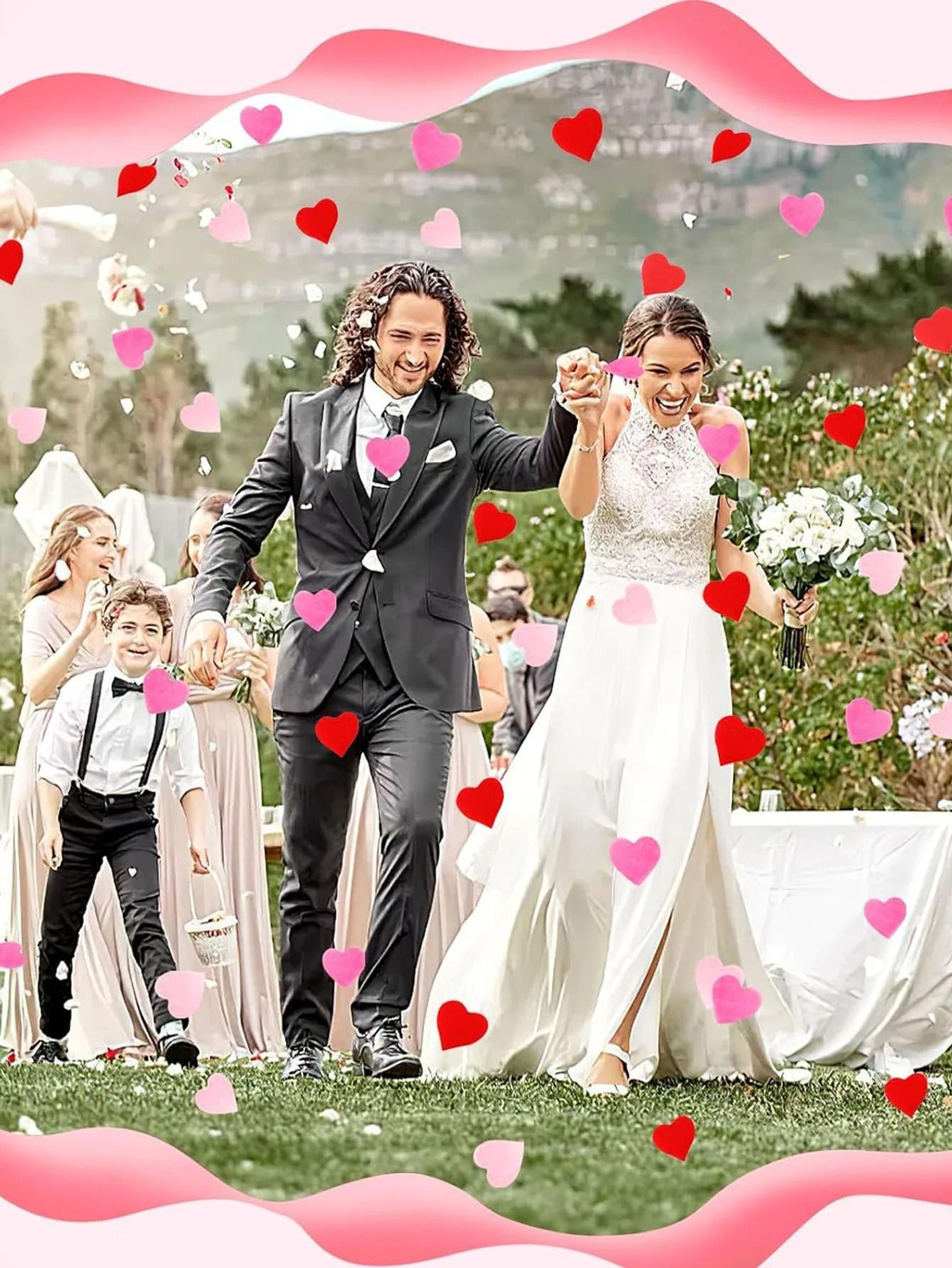 5000 Pack Heart Confetti Metallic Table Sprinkles For Valentines Day And Weddings 3