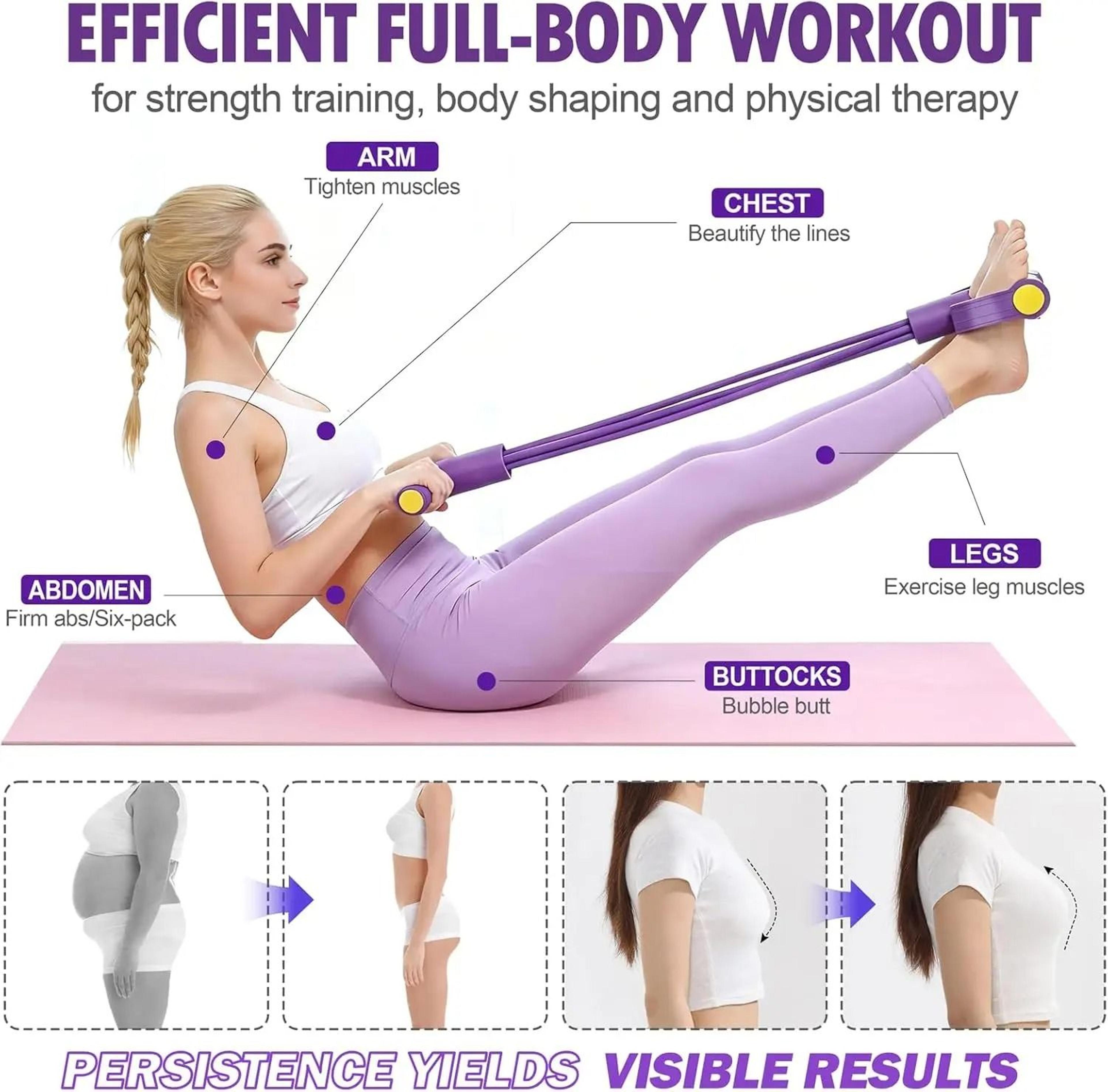 Pedal Resistance Band Elastic Pull Rope Sit Up Exerciser For Home Gym Yoga Abdominals 2