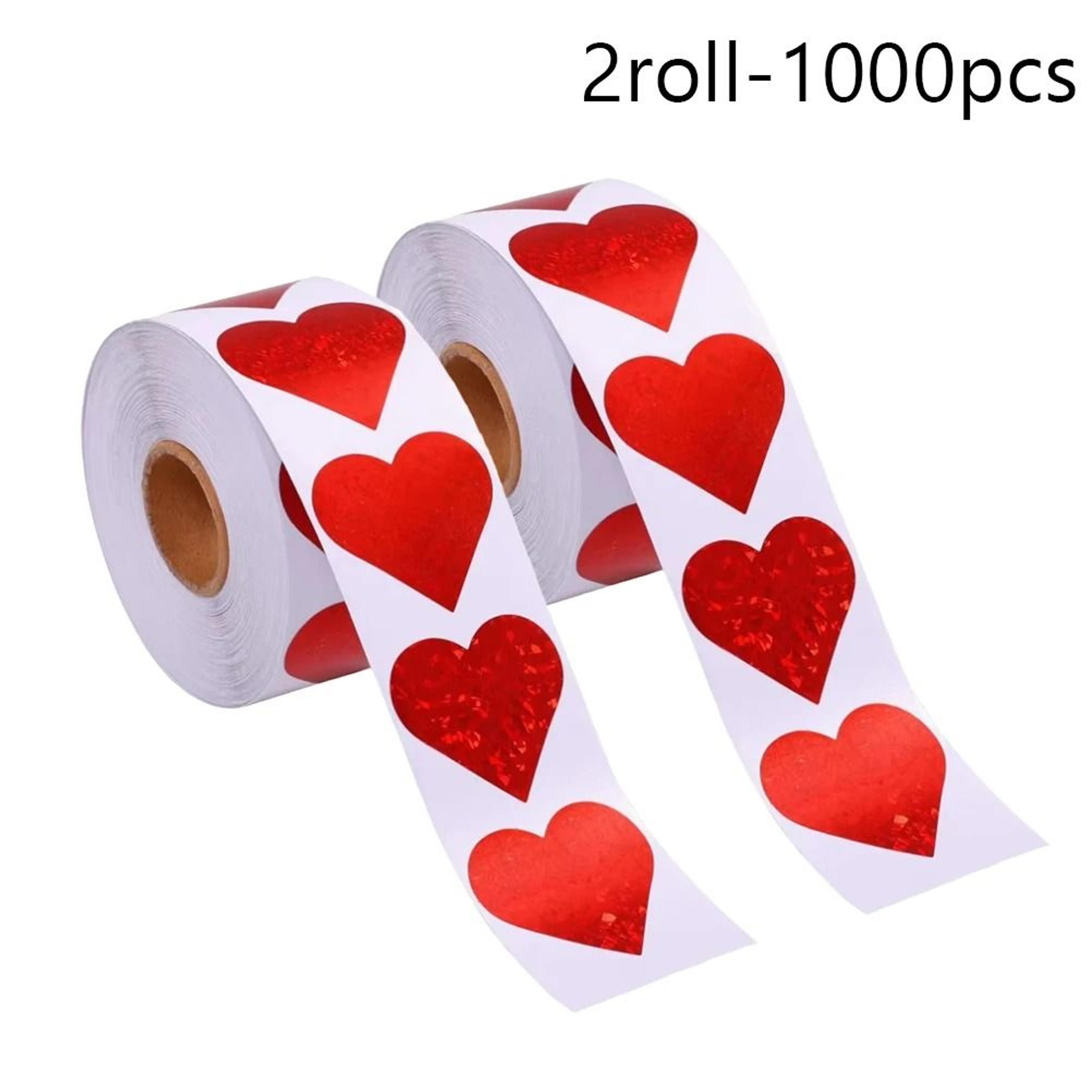 Red Heart Shape Sticker Roll Valentine Gift Box Packaging Labels For Party Decor 8