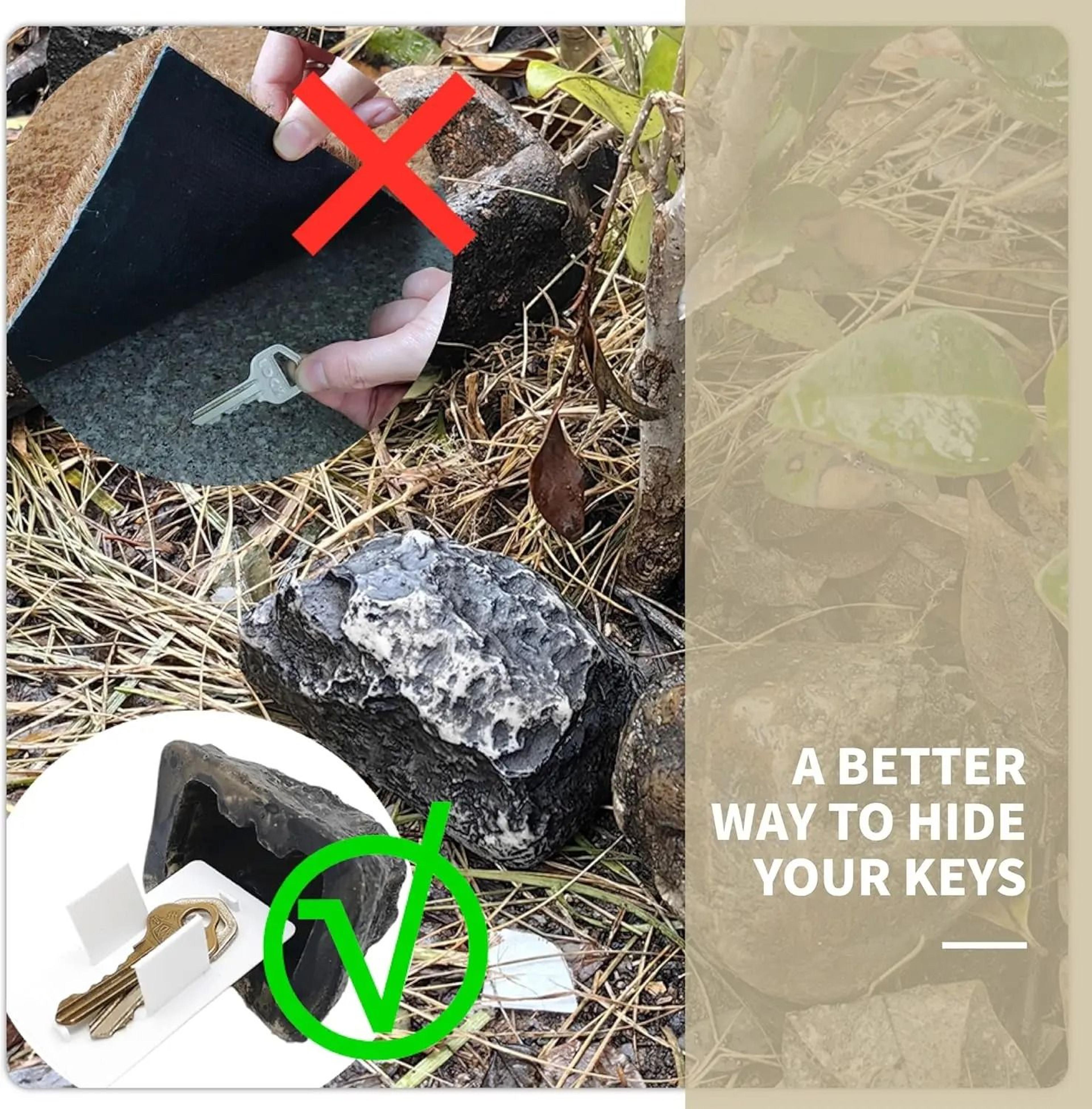 Stone Key Hide Outdoor Simulation Rock Hidden Spare Key Safe Box Holder For Yard 1