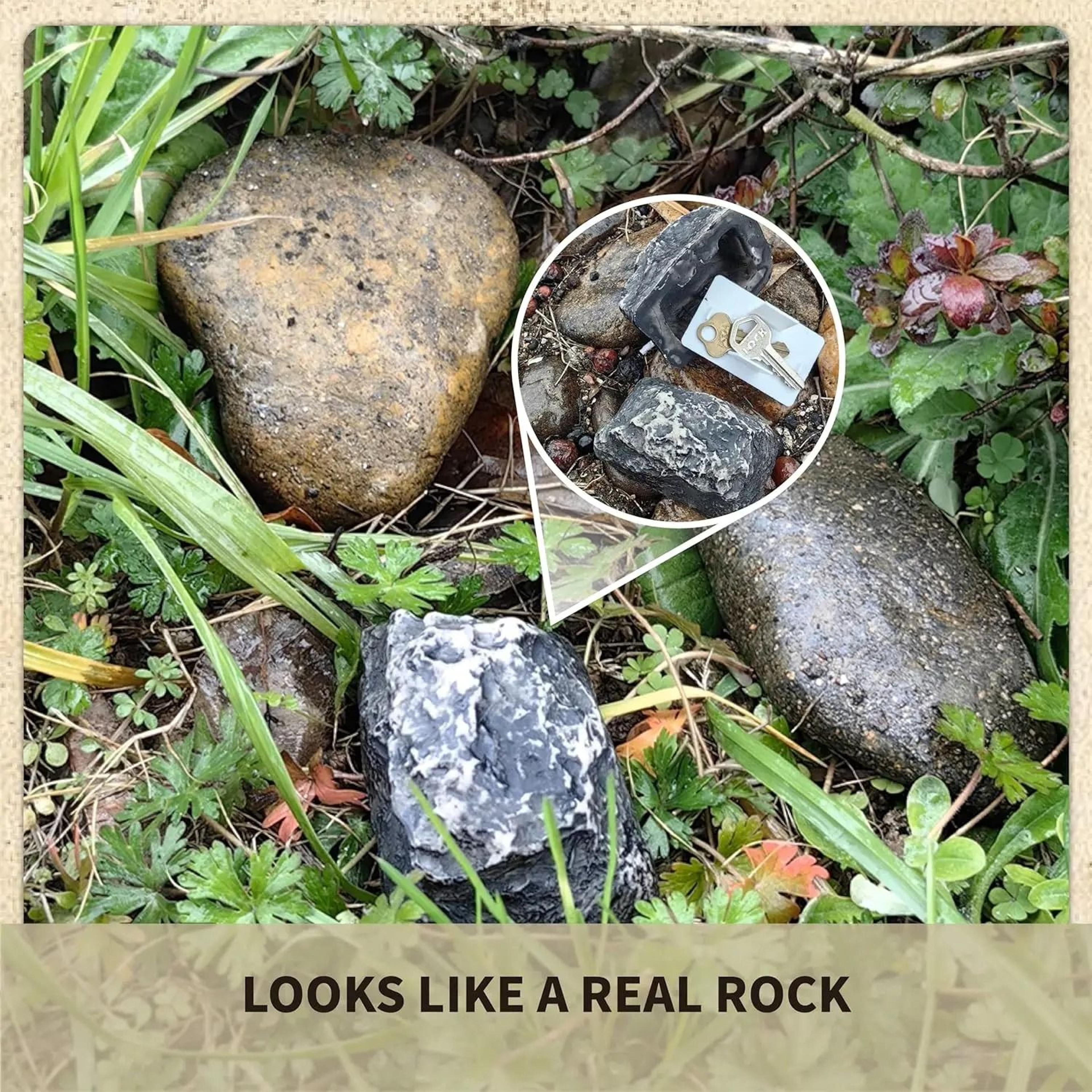Stone Key Hide Outdoor Simulation Rock Hidden Spare Key Safe Box Holder For Yard 2