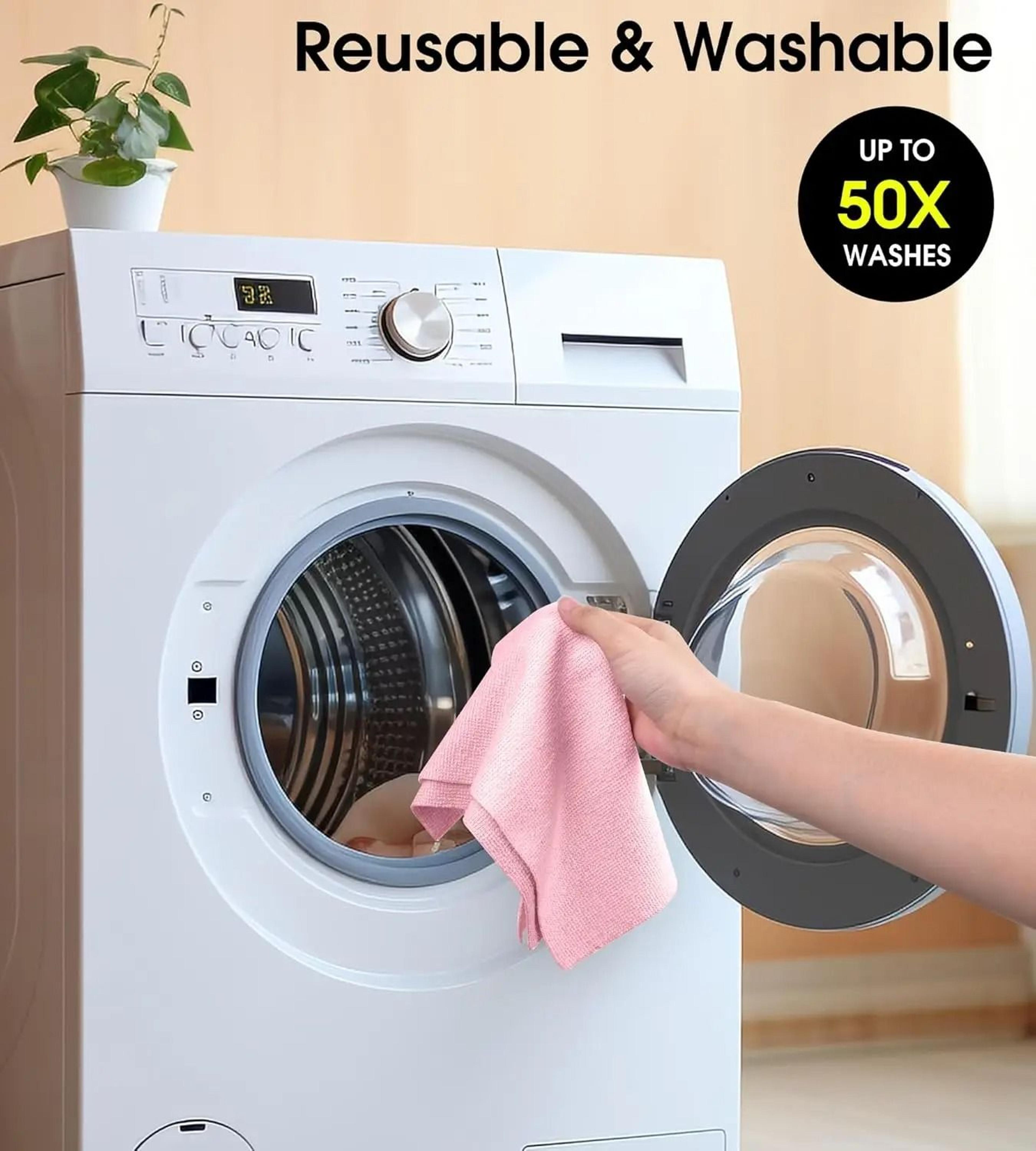 Reusable Microfiber Cleaning Cloths Roll Absorbent Kitchen Towels Towel Rags For Car 5