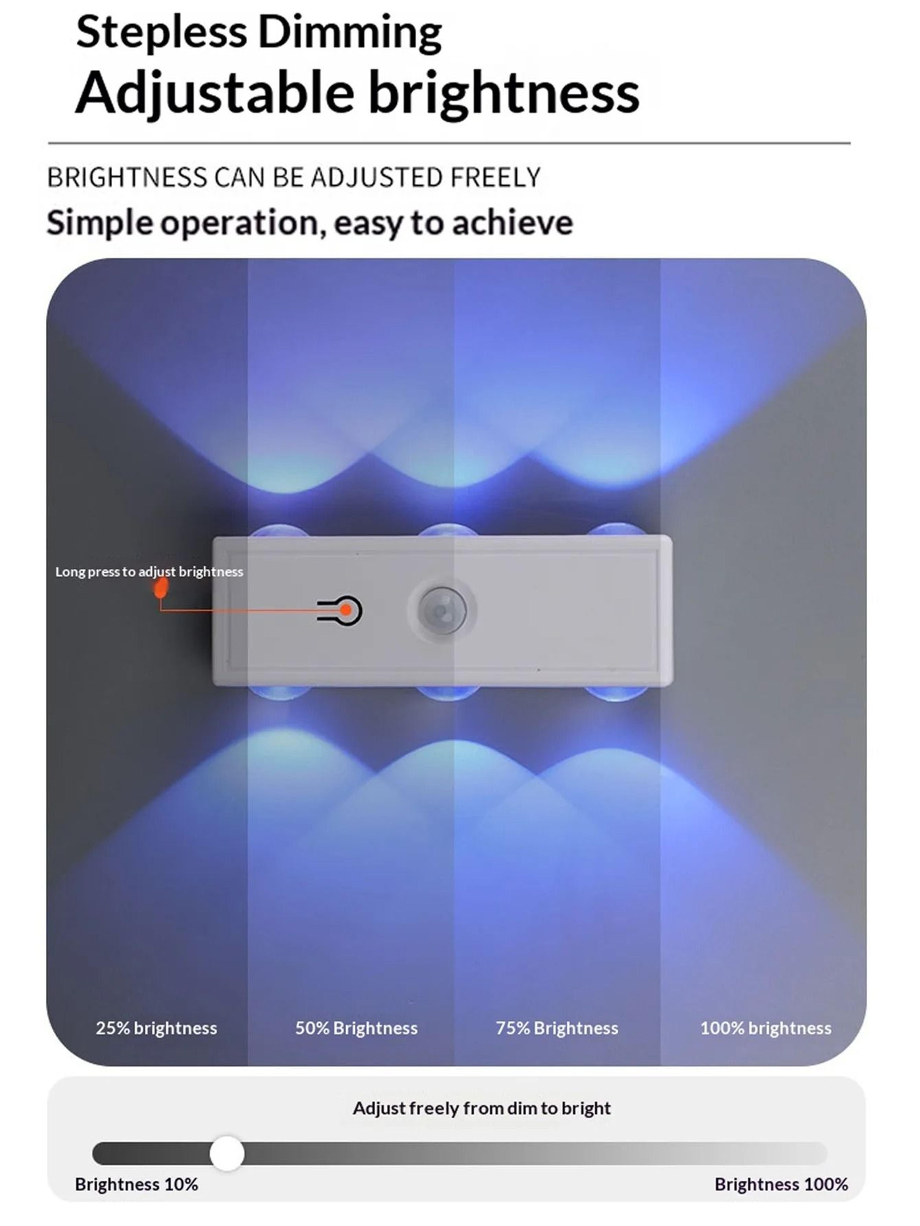 LED Colorful Wall Light Motion Sensor Body Induction Magnetic Night Light For Bedroom 3