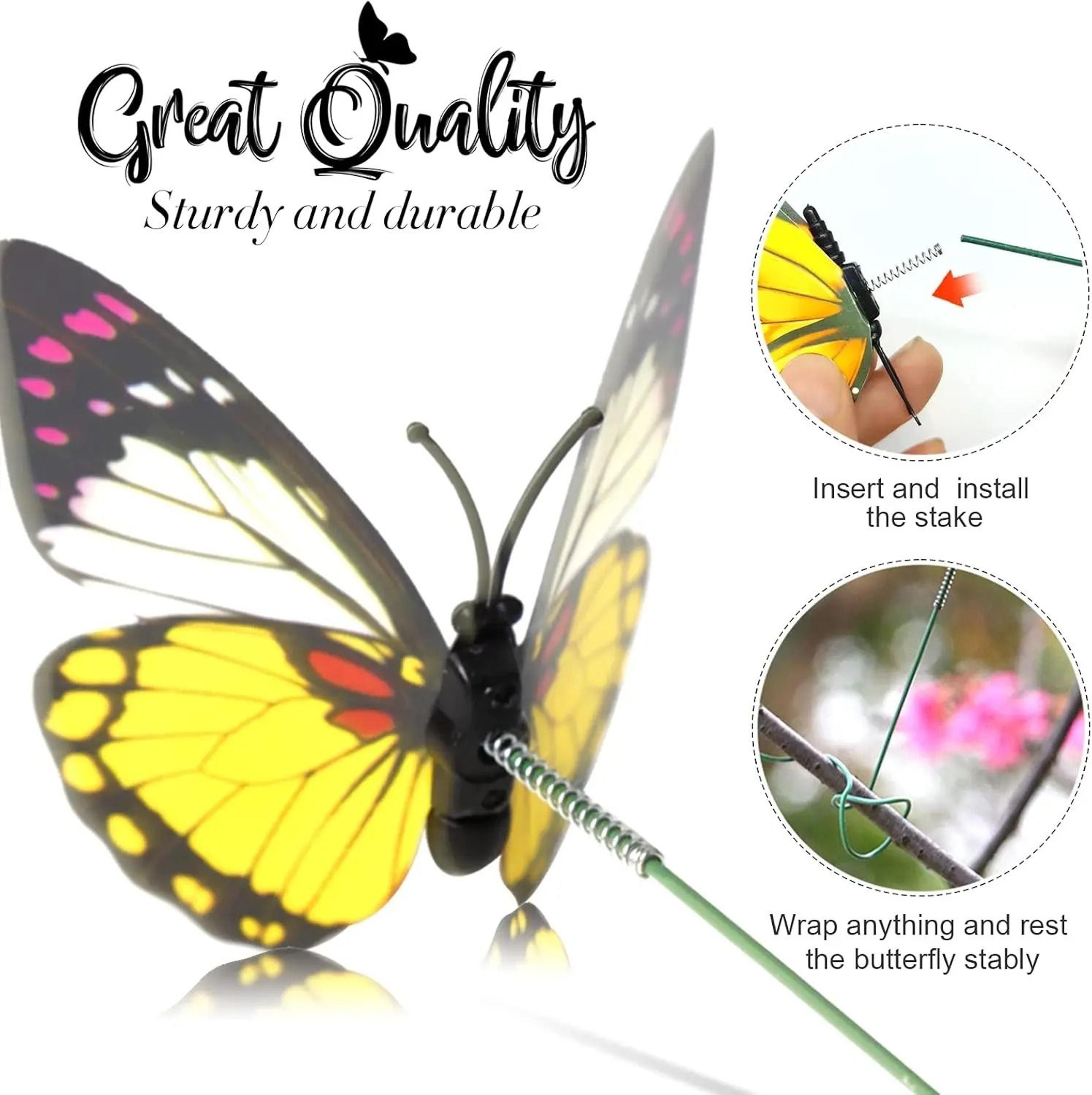 Colorful 3D Waterproof Simulation Butterfly Stakes For Garden Patio And Flower Pot Decor 2