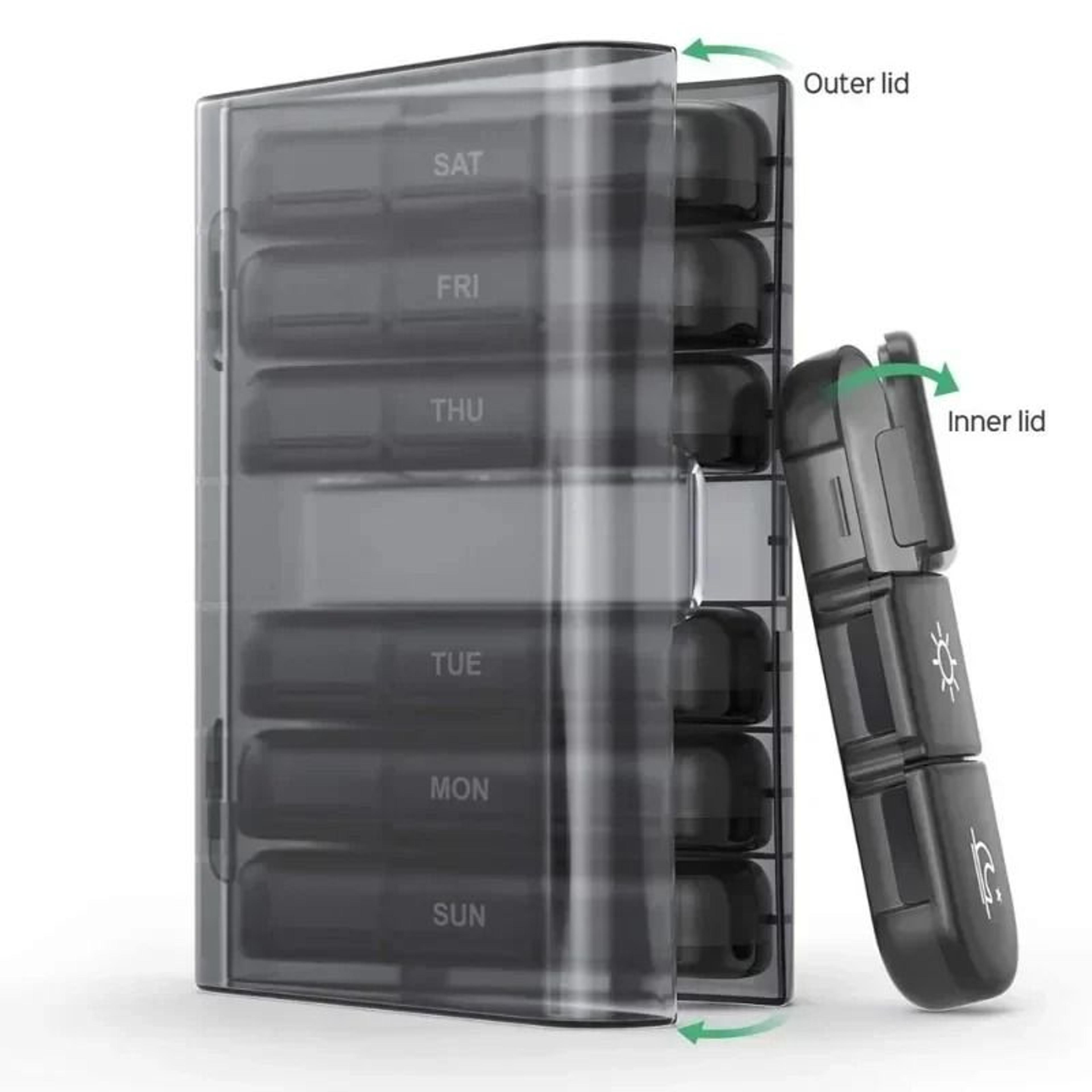 7 Day Pill Organizer 21 Compartments 3 Times A Day Portable Medicine Case 3