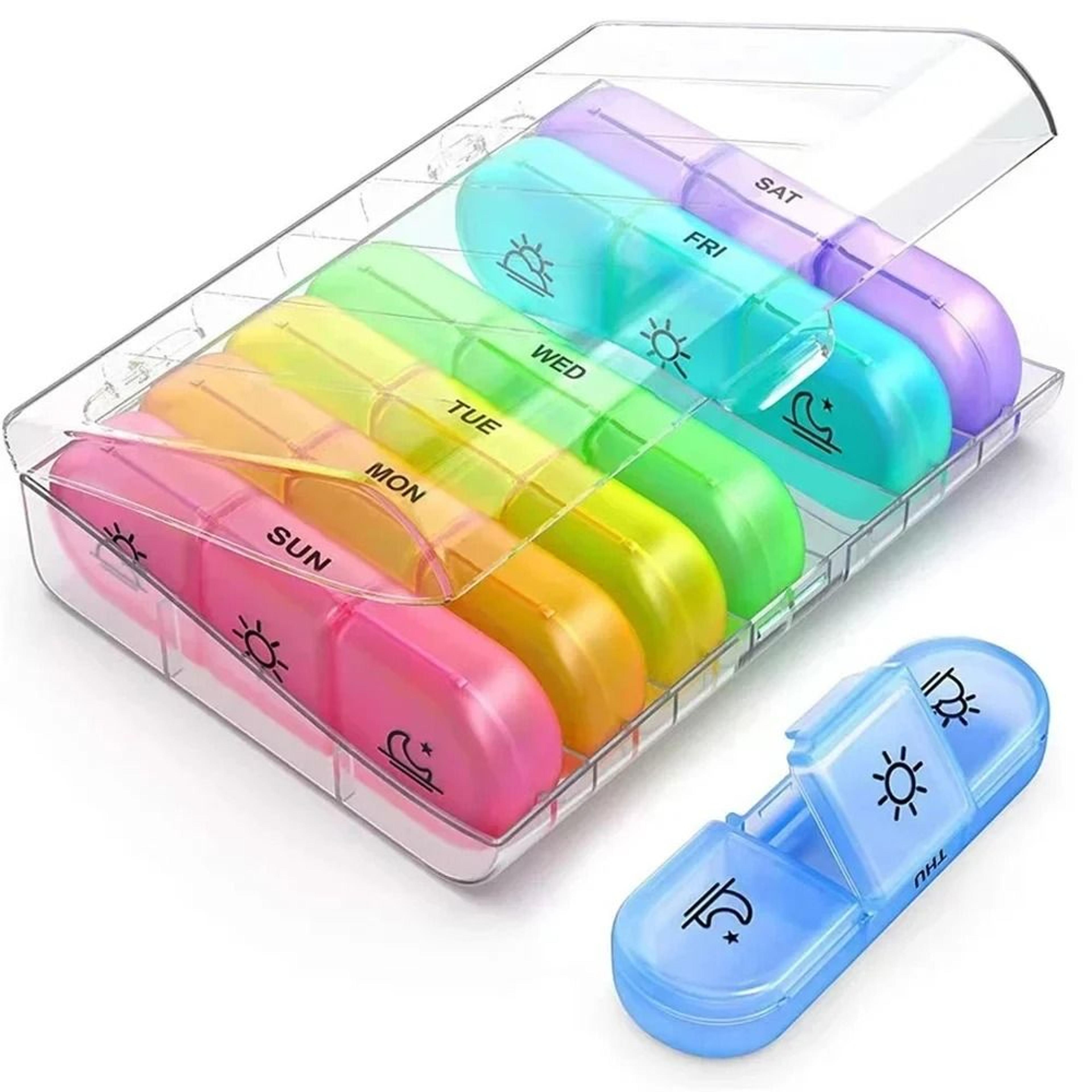 7 Day Pill Organizer 21 Compartments 3 Times A Day Portable Medicine Case 9