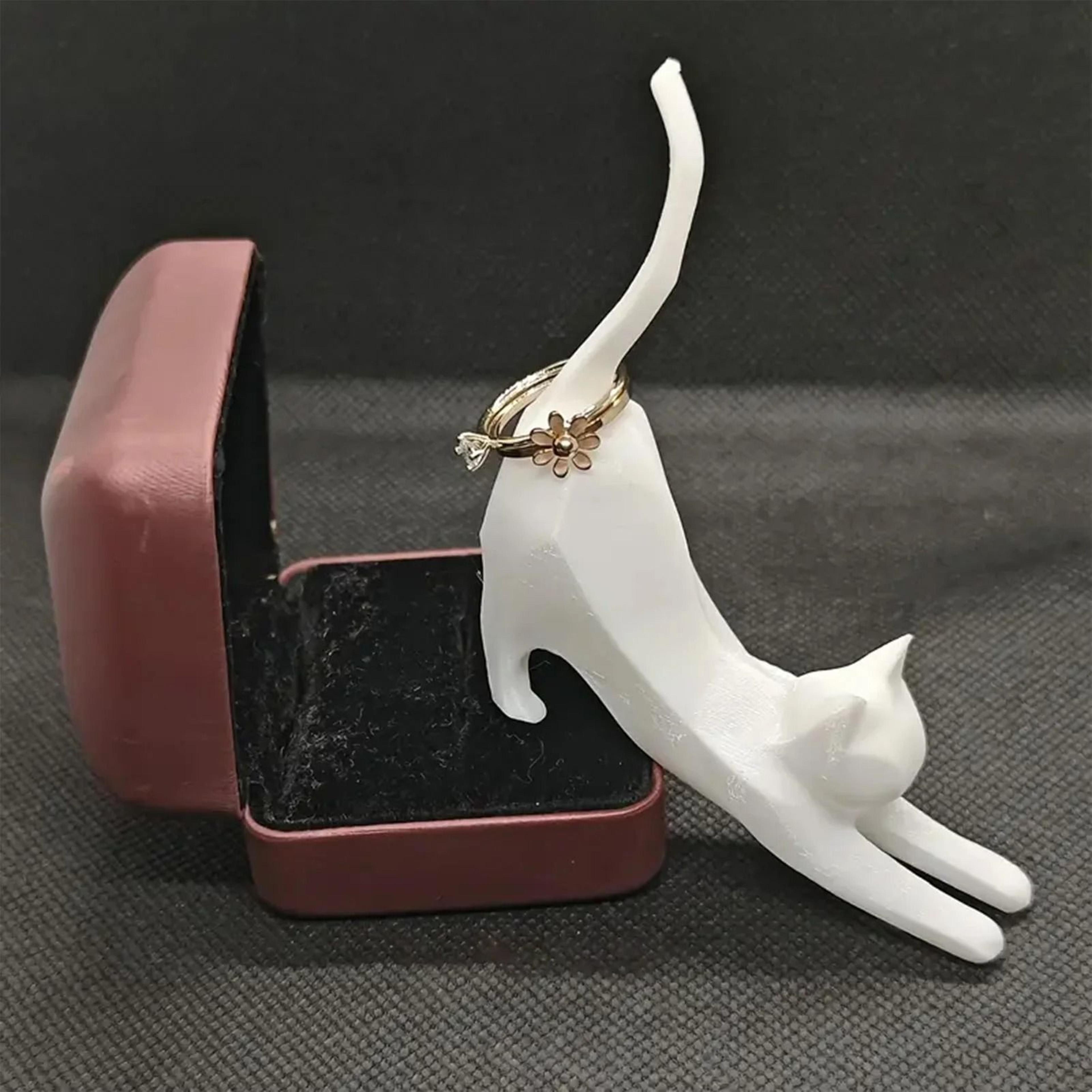 Tiny Stretching Cat Sculpture Miniature Figurine For Bookshelf And Desk Decor 7