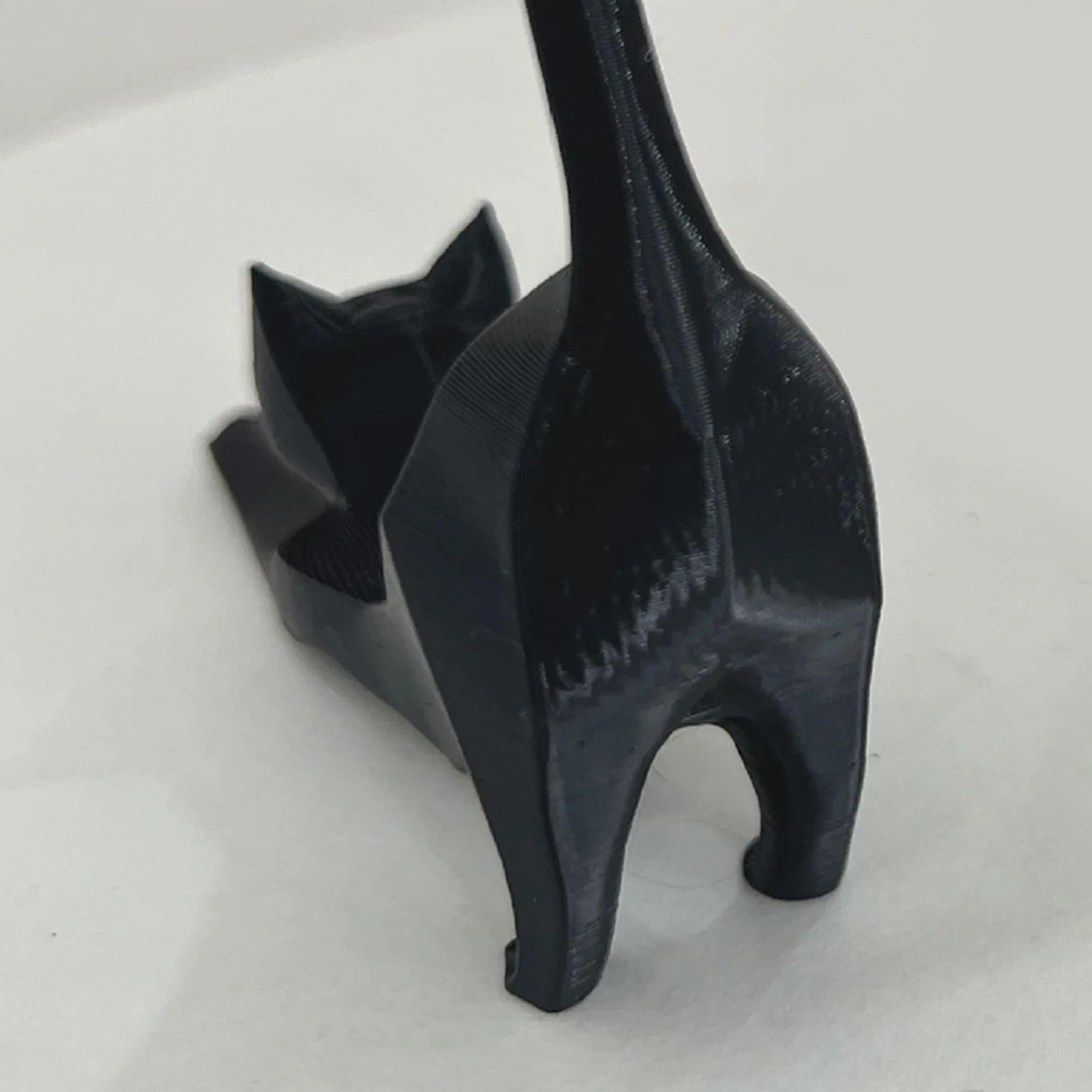 Tiny Stretching Cat Sculpture Miniature Figurine For Bookshelf And Desk Decor 2