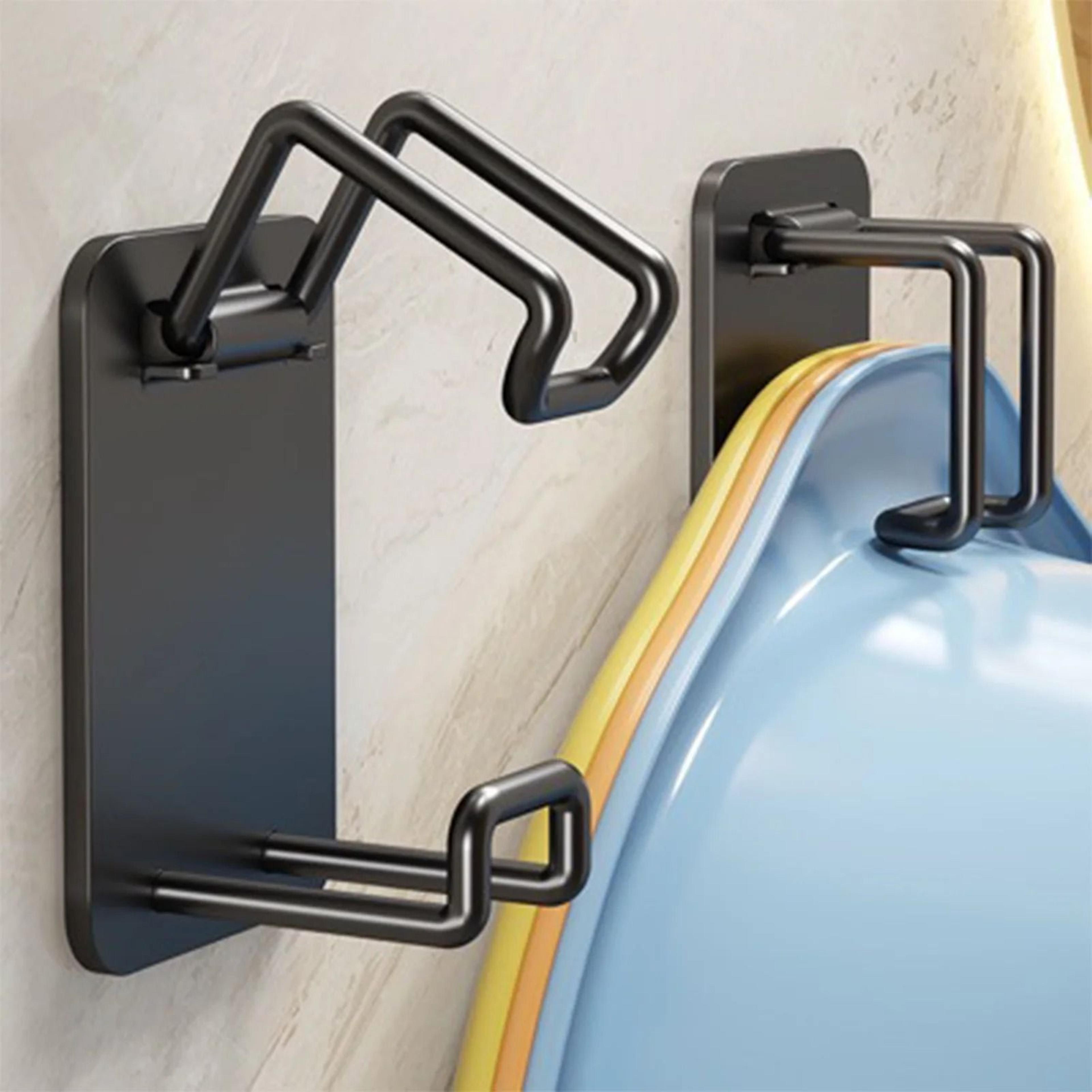 wall mounted wash basin rack holder hook strong bearing storage organizer