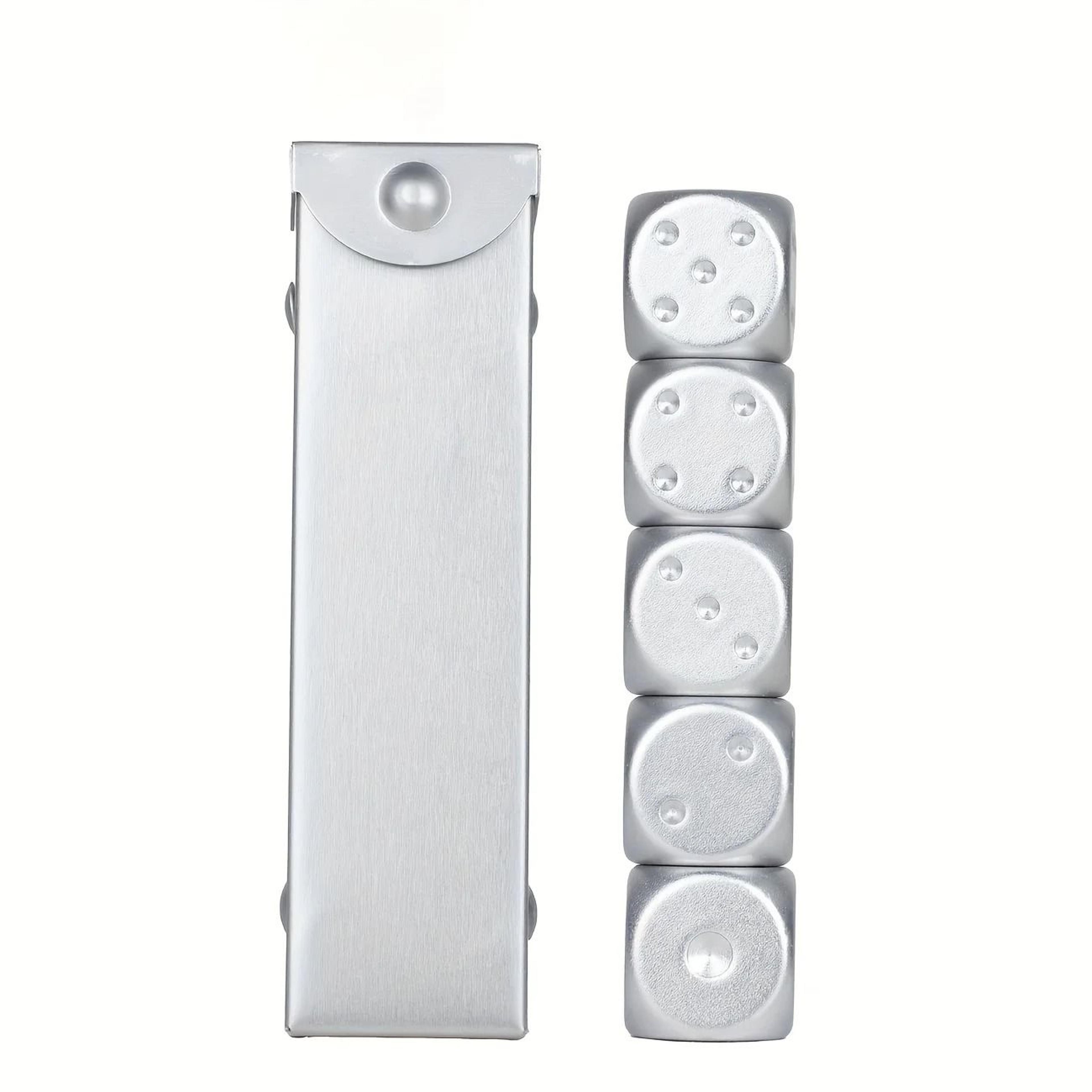 Aluminum Alloy Metal Dice Set Portable Six Sided Tabletop Gaming Dice 9