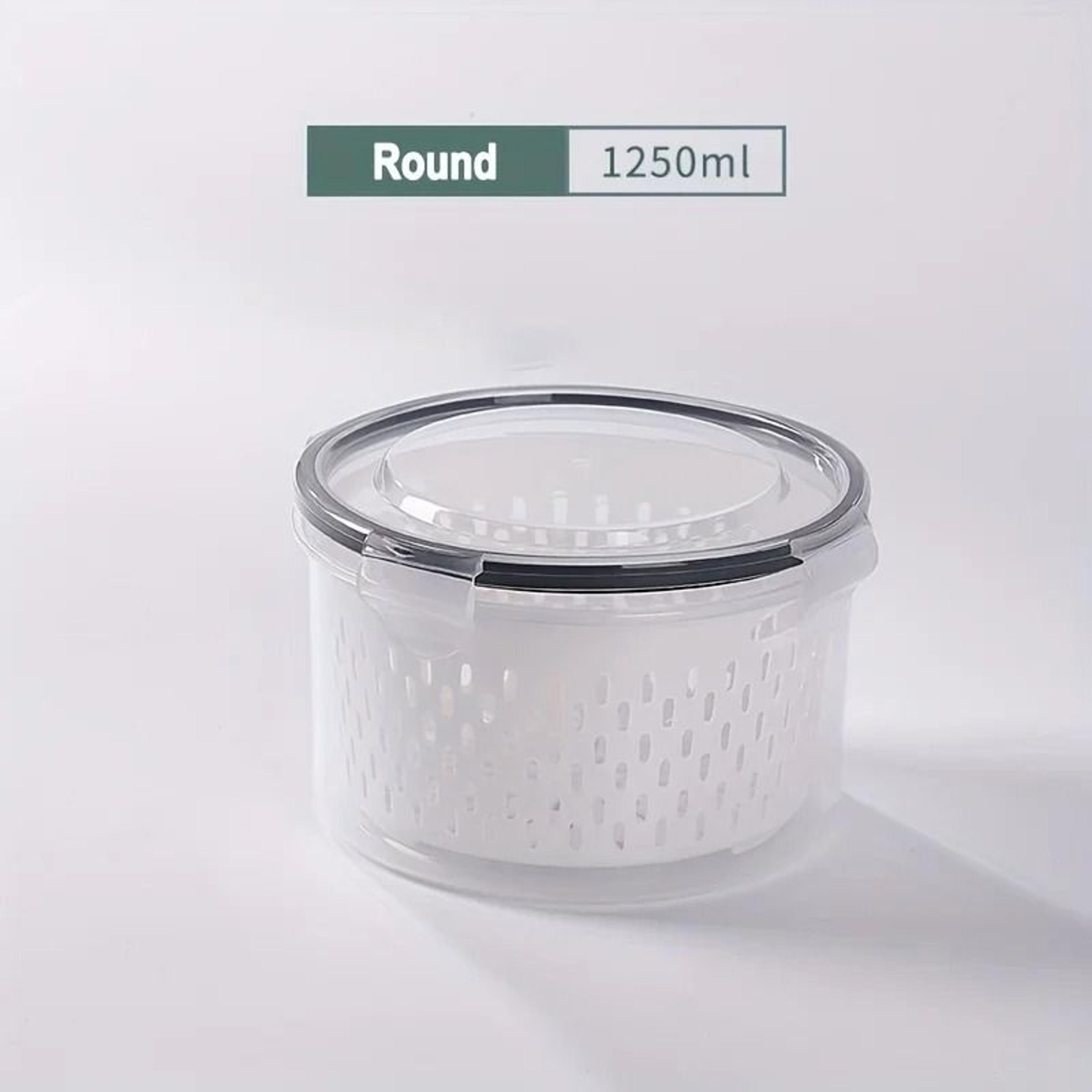 Refrigerator Organizer Sealed Produce Storage Containers With Removable Strainer Basket 11