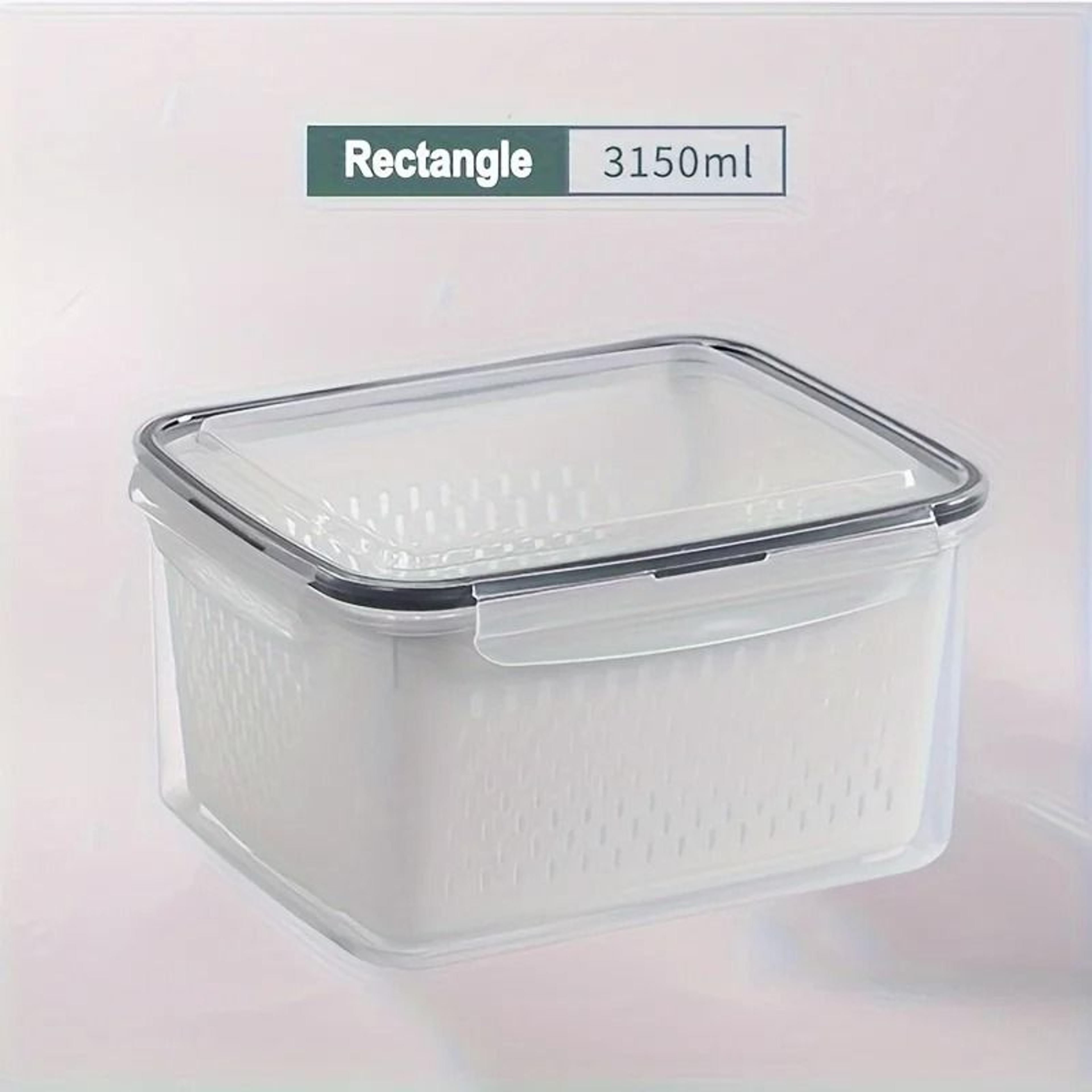 Refrigerator Organizer Sealed Produce Storage Containers With Removable Strainer Basket 10