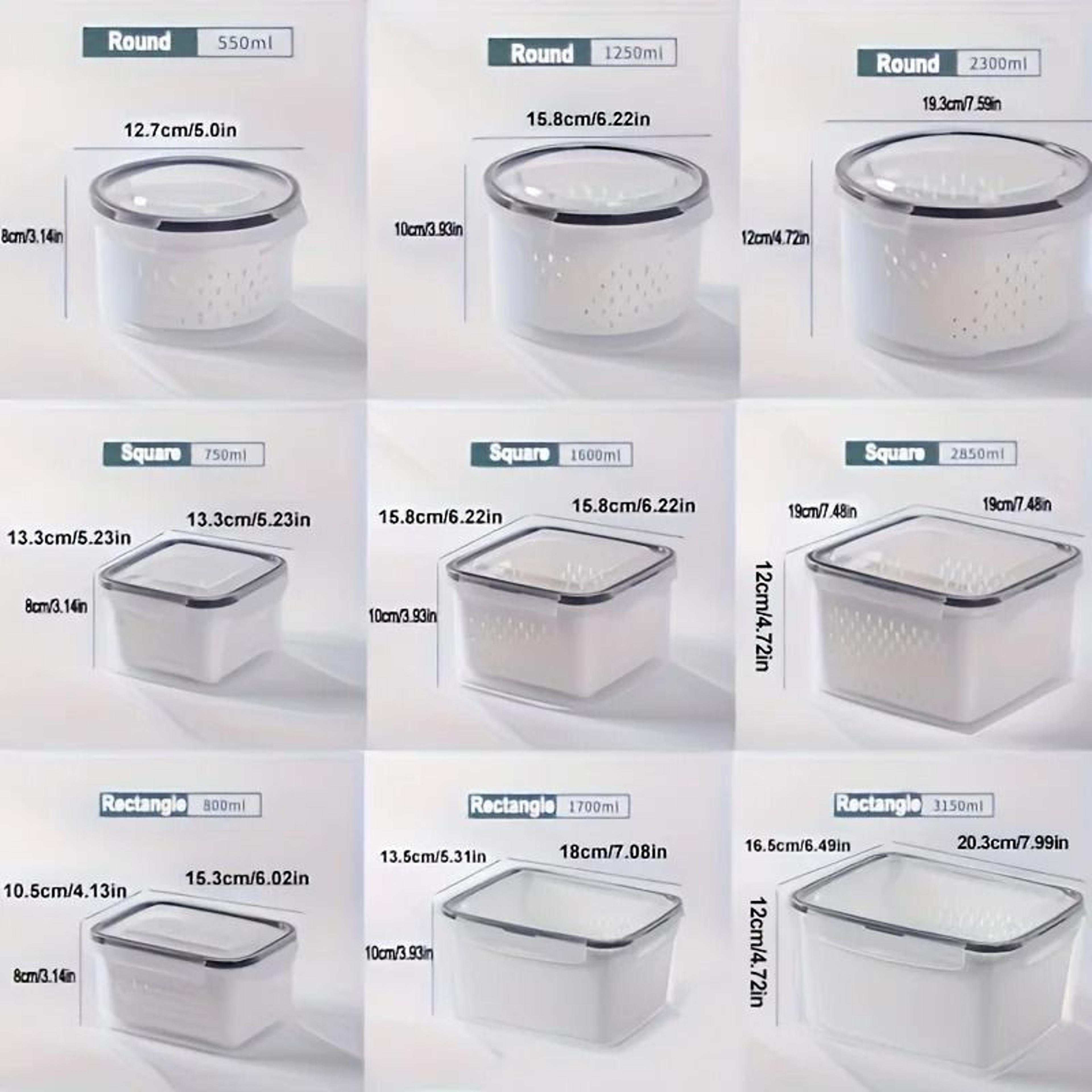 Refrigerator Organizer Sealed Produce Storage Containers With Removable Strainer Basket 2