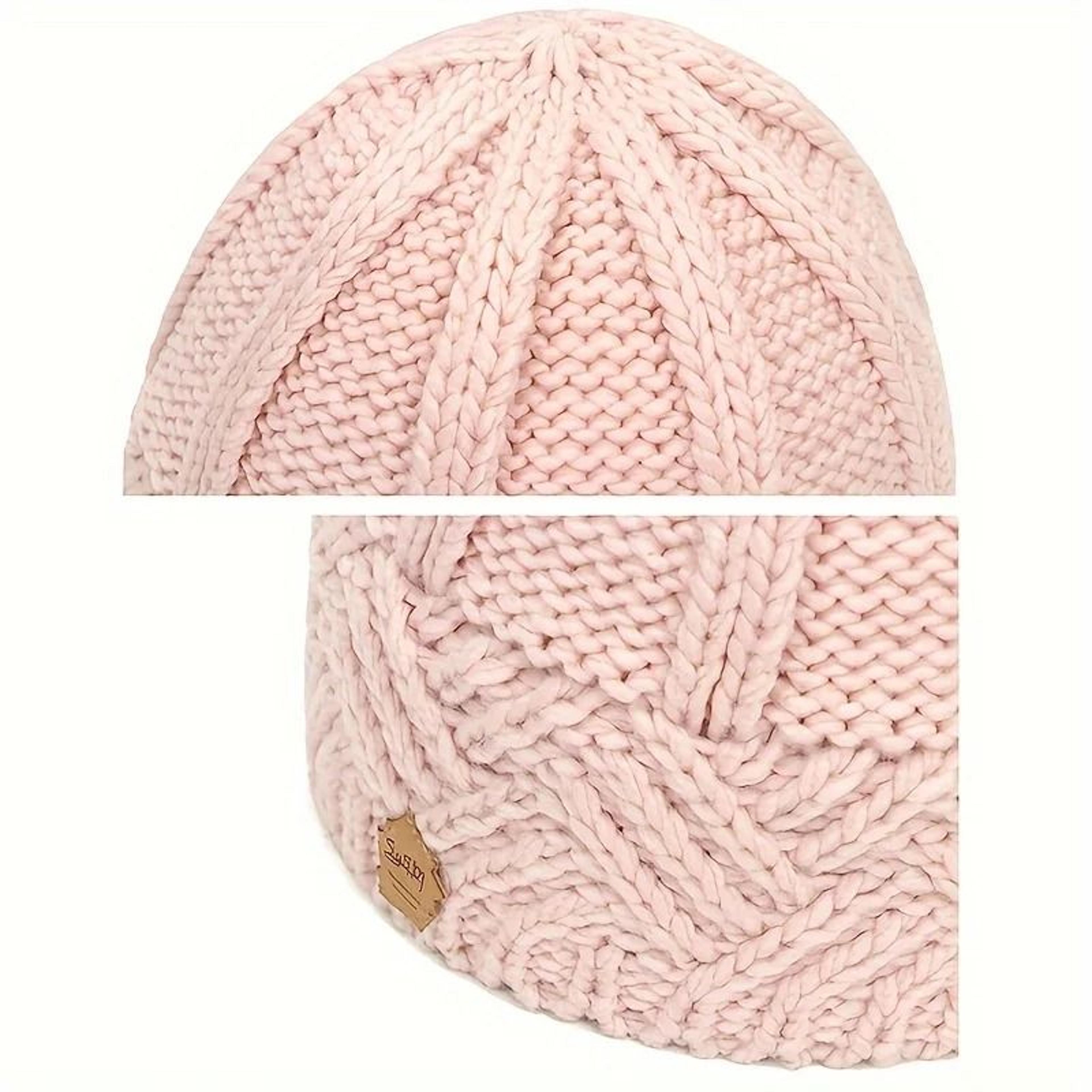 Womens Solid Knitted Beanie Winter Warm Cashmere Wool Blend Slouchy Skulli Cap 4