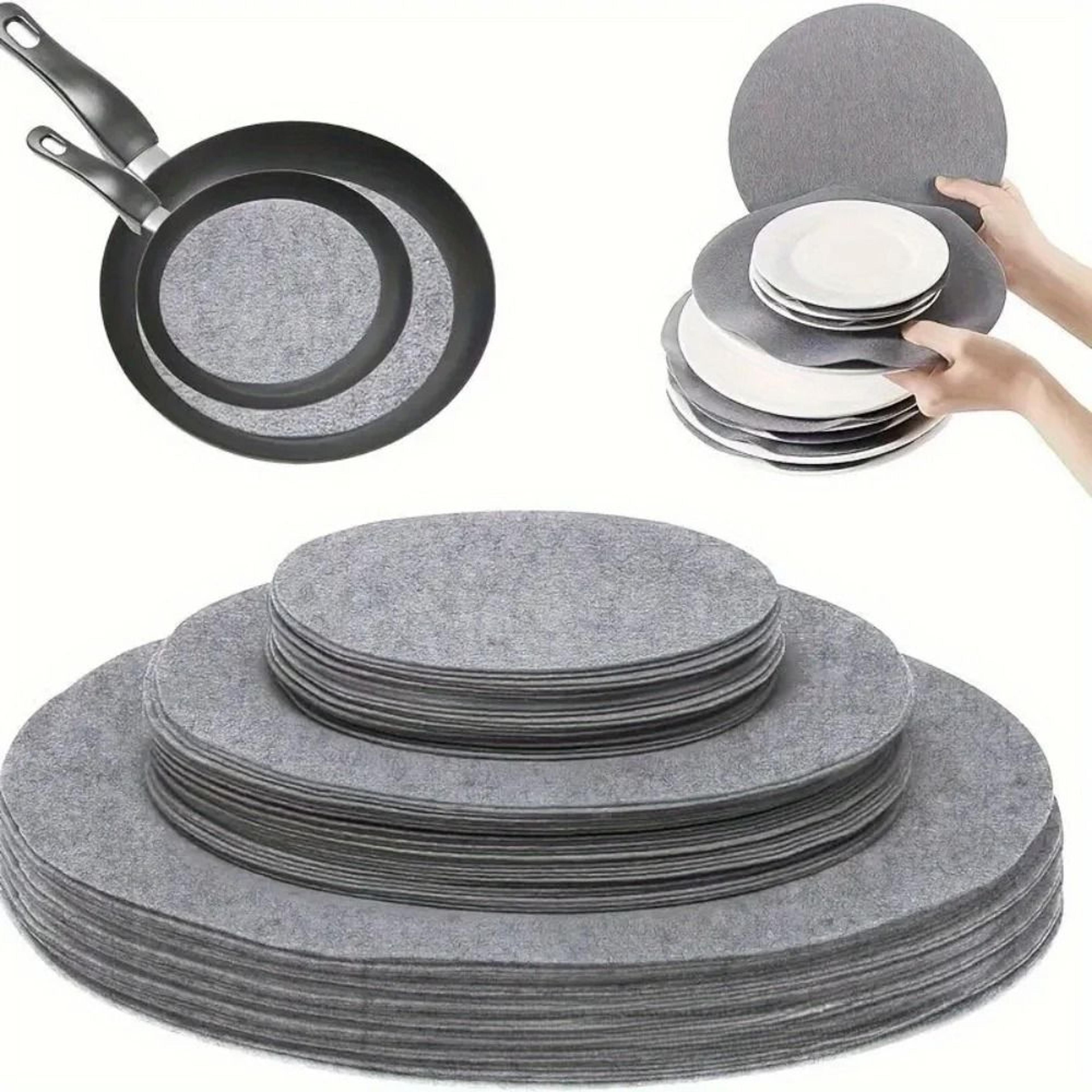 felt pan protectors and non slip heat resistant pot stacking divider mats