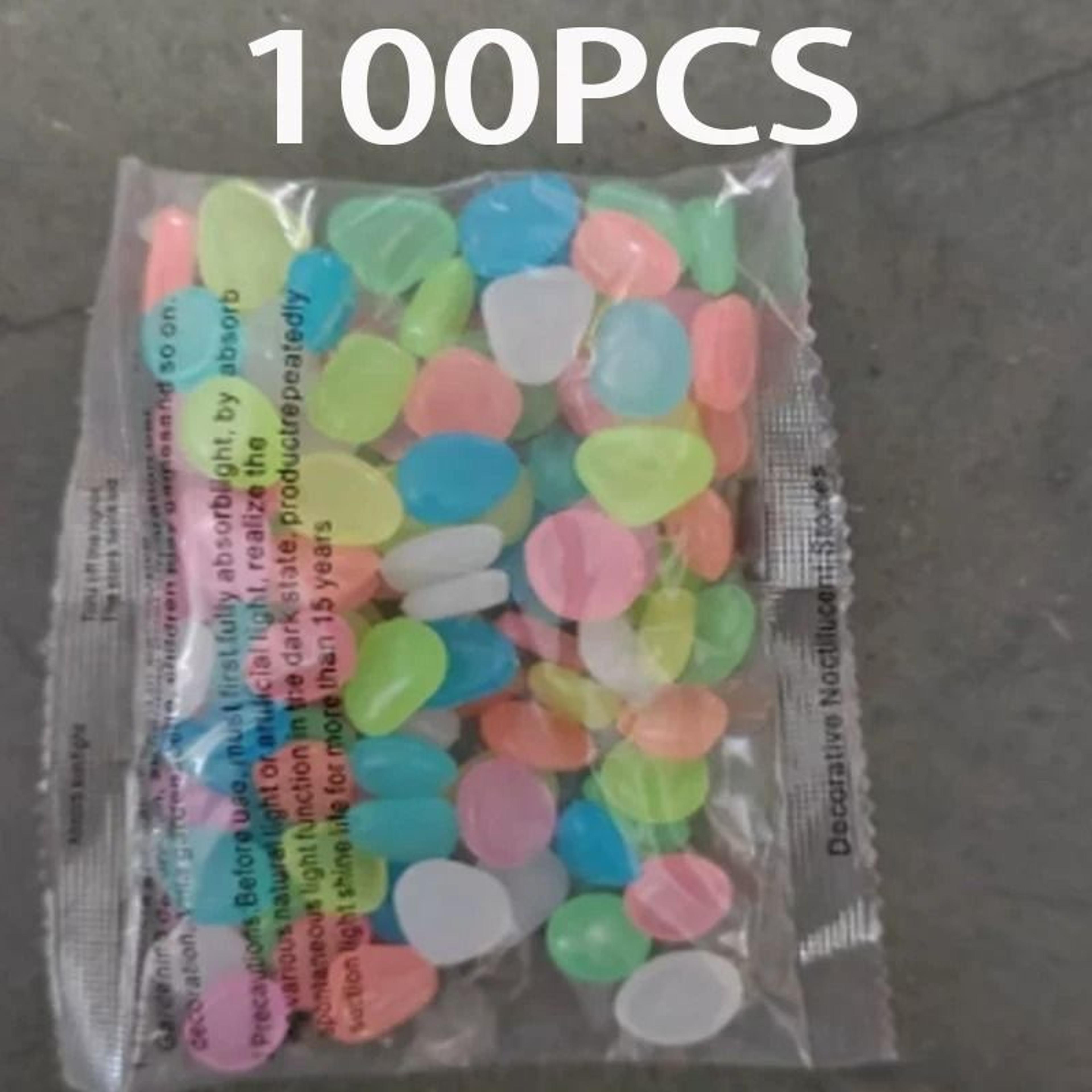 100 Piece Glow In The Dark Garden Pebbles Luminous Decorative Stones For Yard Aquarium 6