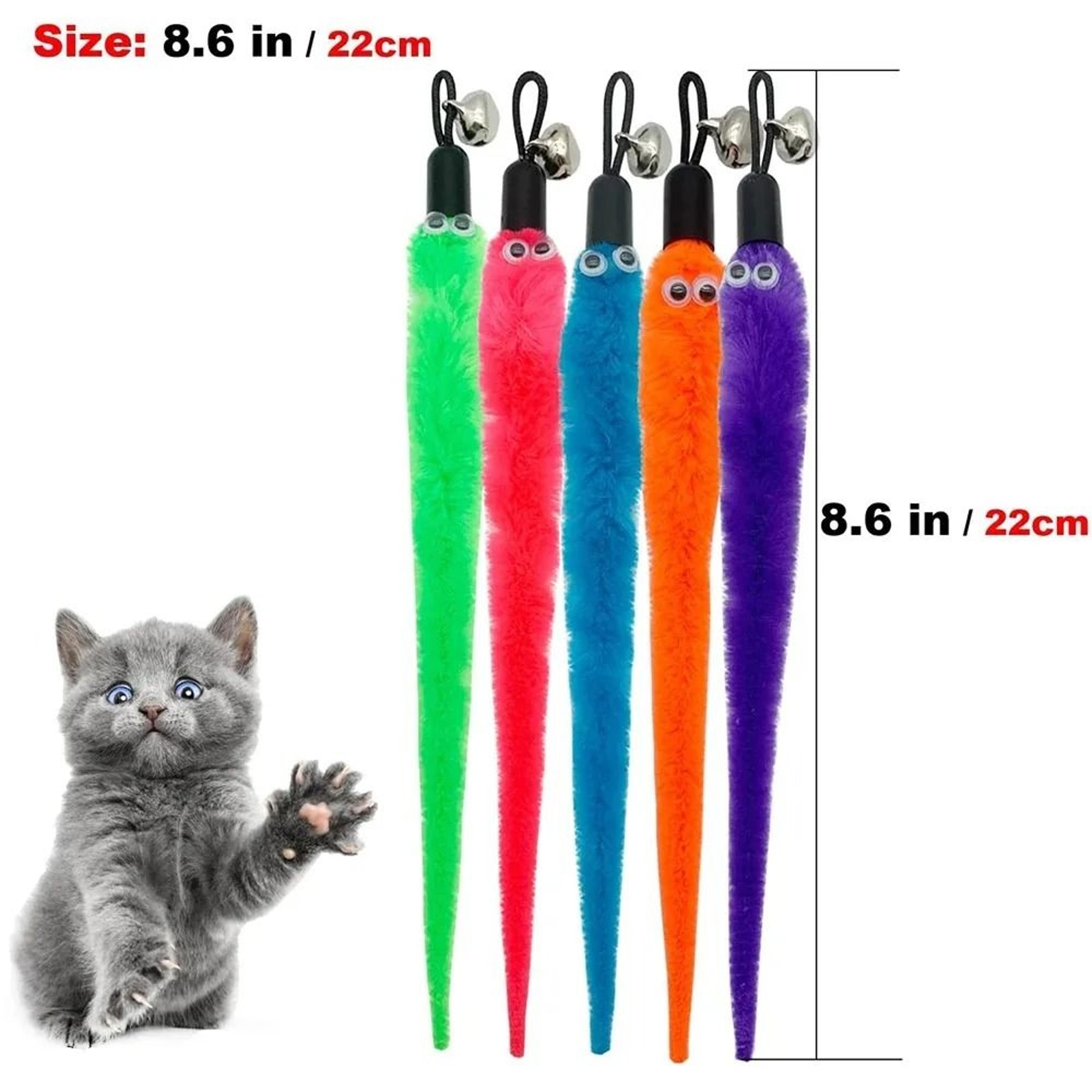 interactive cat wand replacement worm refills wiggle feather teaser attachments