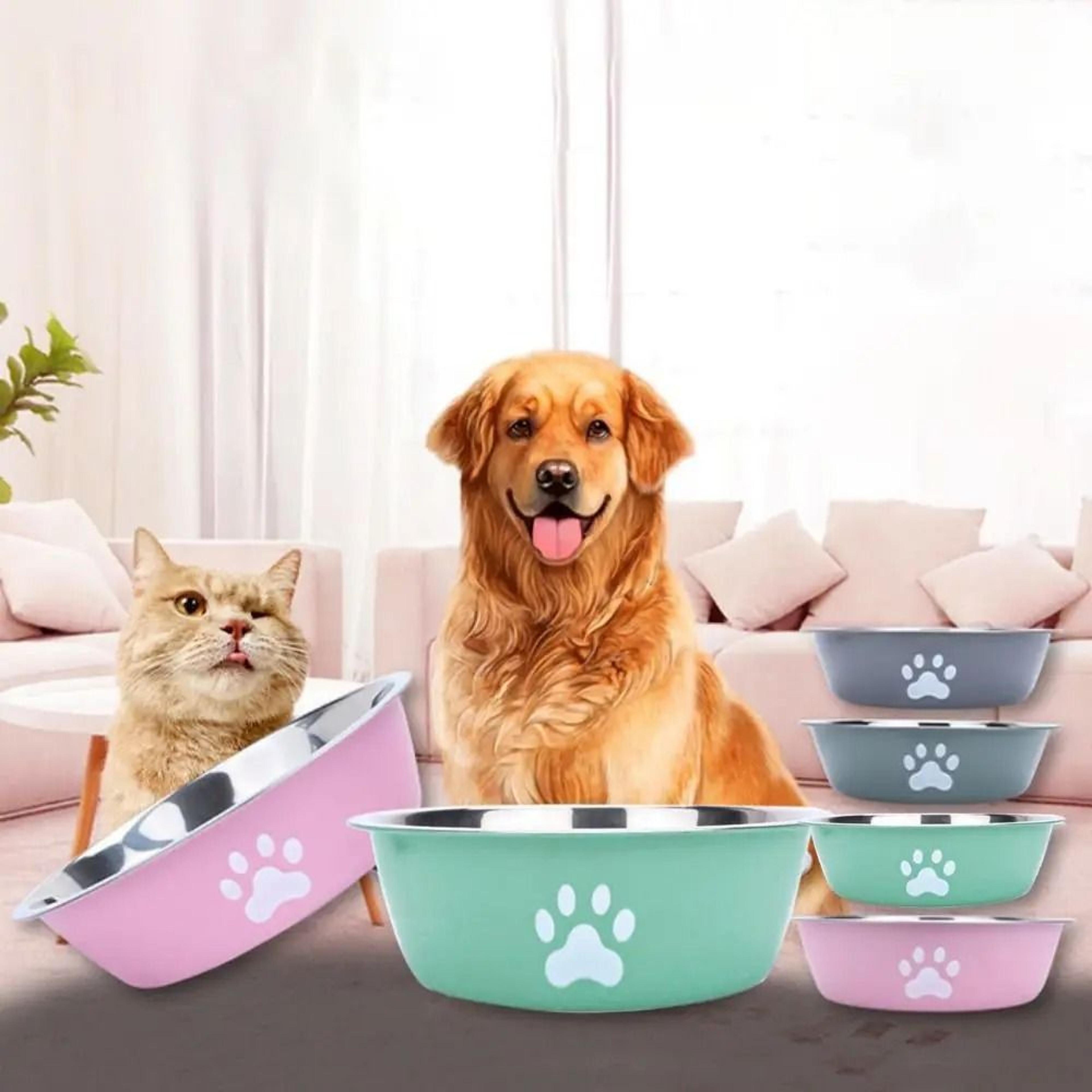 large capacity stainless steel dog bowl anti slip anti rust pet food water feeder