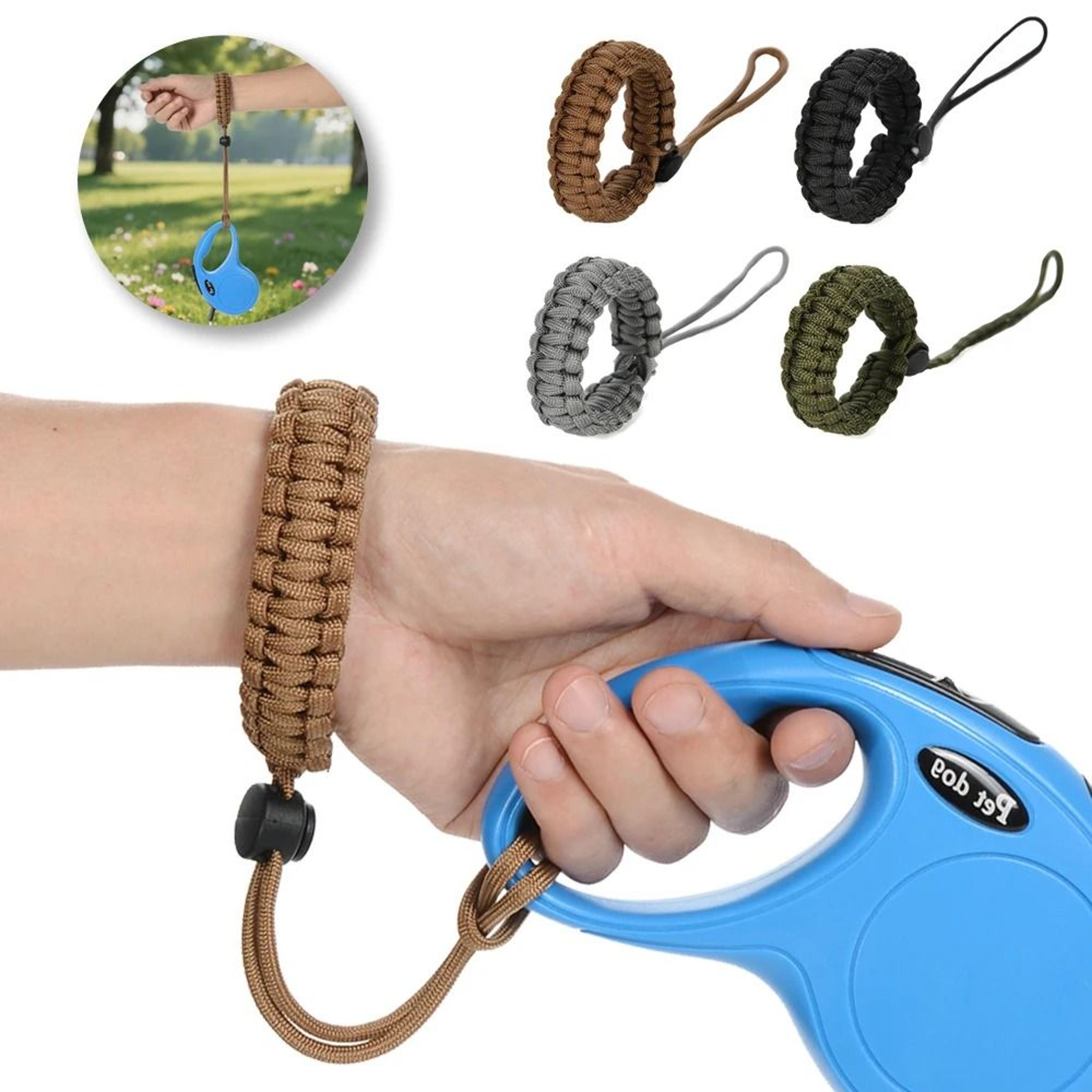 hands free dog leash wrist strap adjustable anti-fall wristband for retractable rope