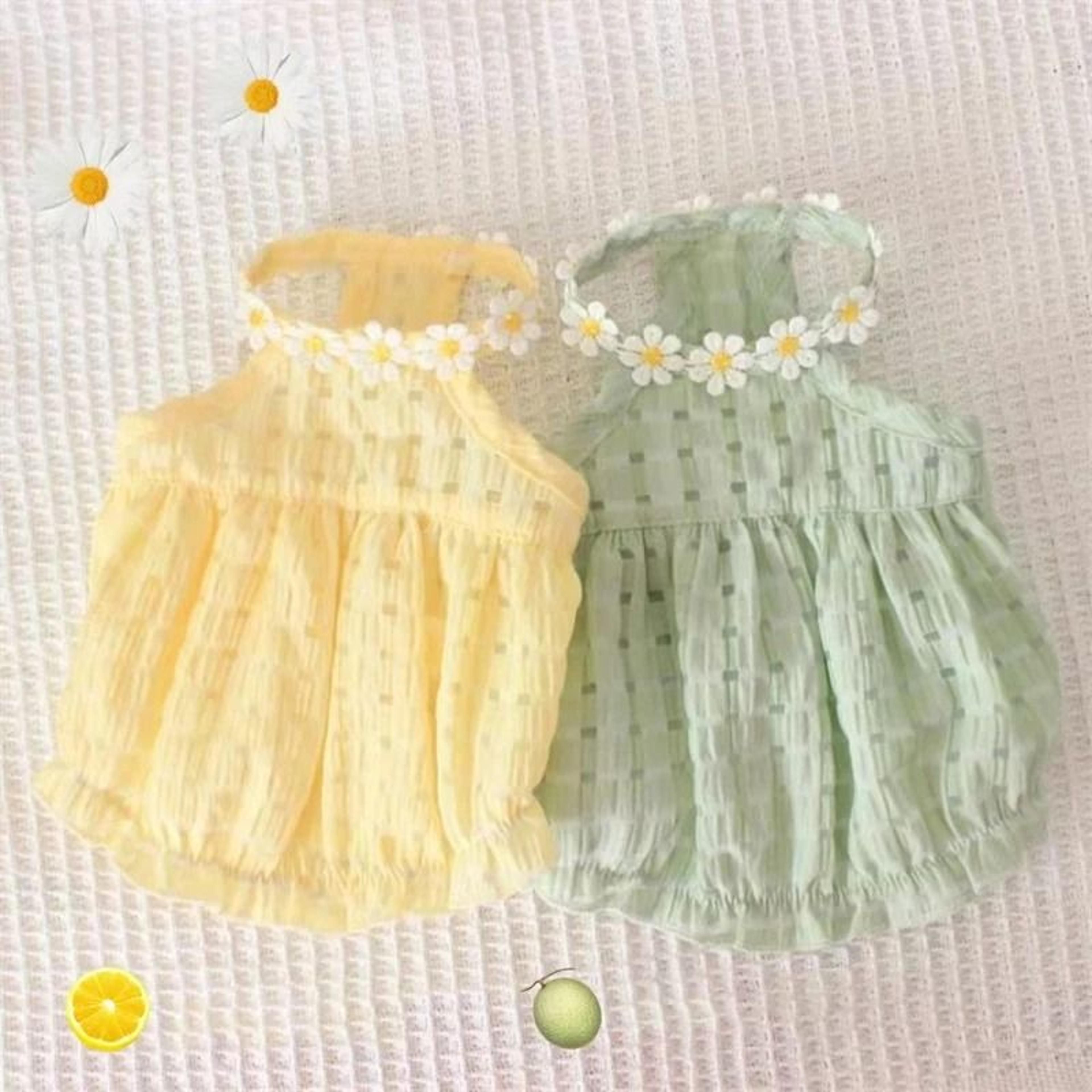 floral designer pet fancy dress candy green tutu skirt summer dress for small dogs cats