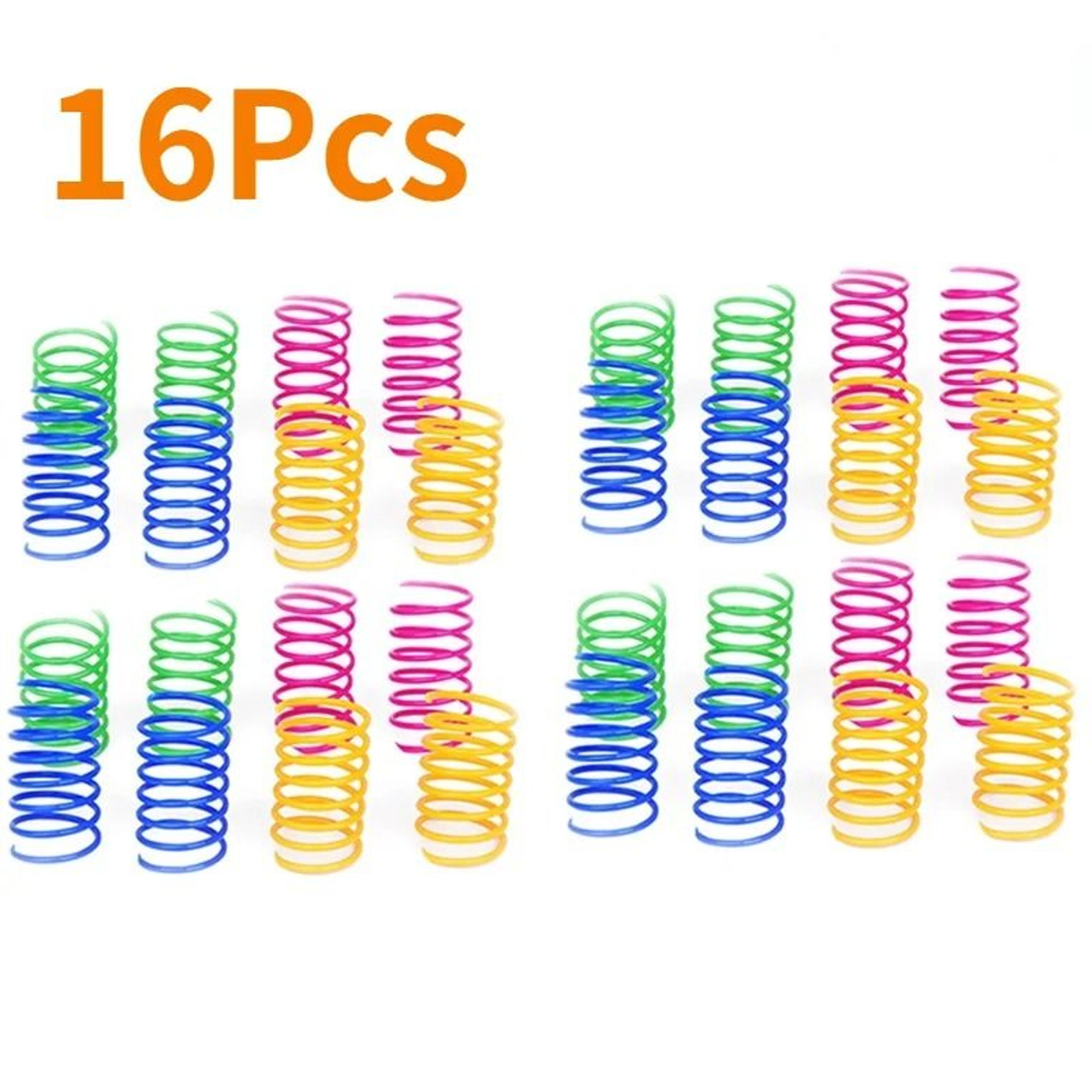 Plastic Colorful Spring Coil Spiral Toys Interactive Bounce Chase Play For Cats 9