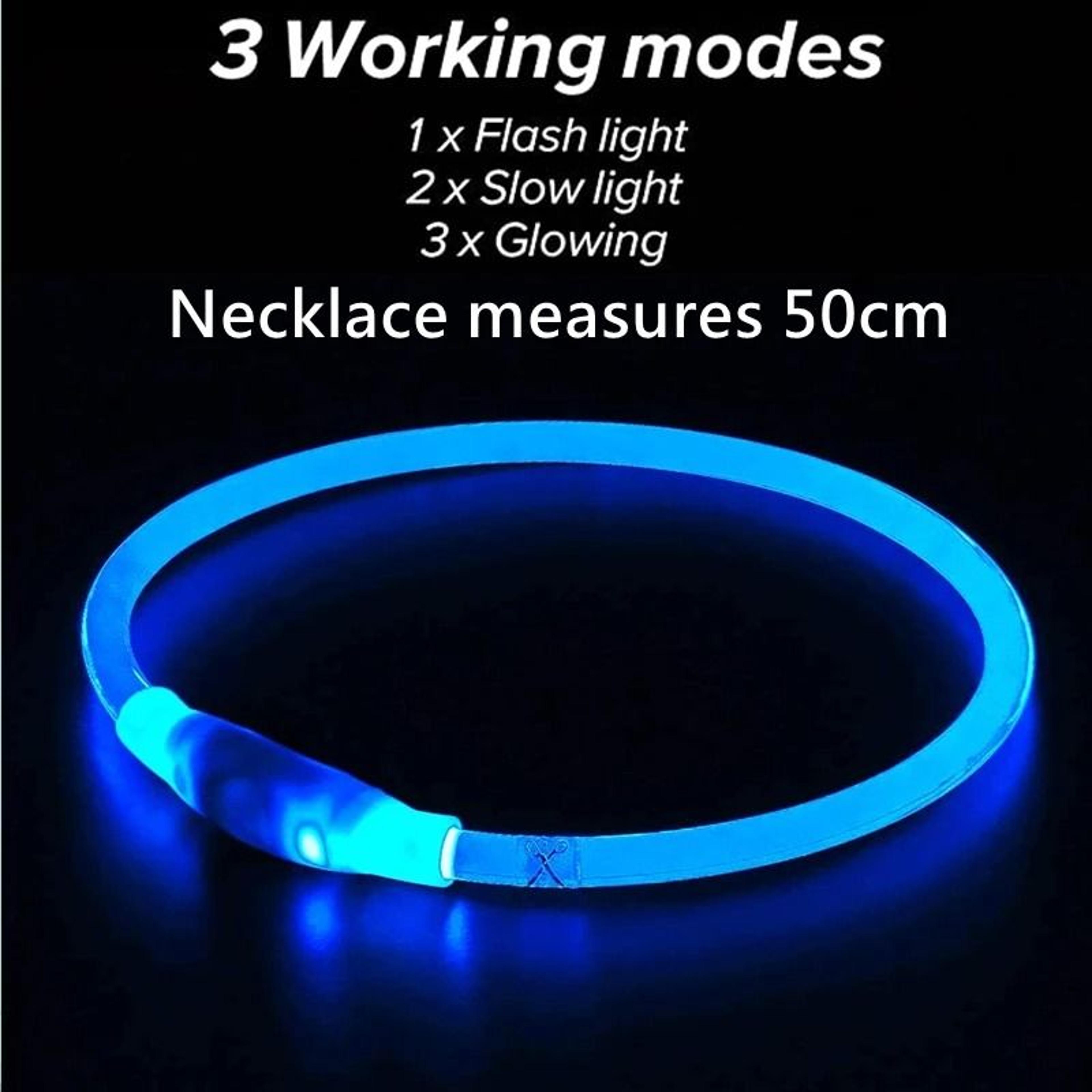 USB Rechargeable LED Luminous Dog Collar 3 Modes Detachable LightUp Safety Collar 4